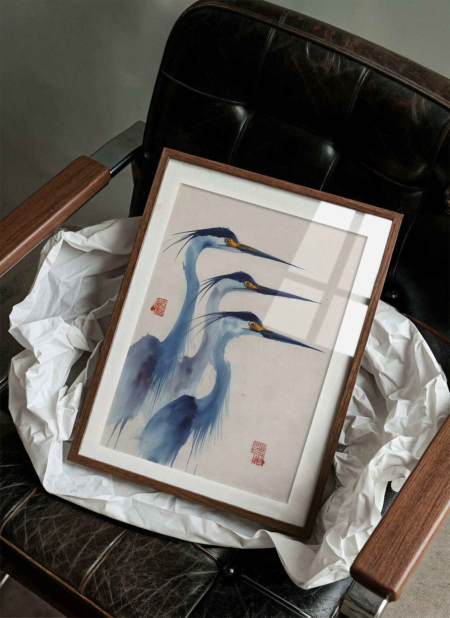 Blue Herons Dance In Morning Light