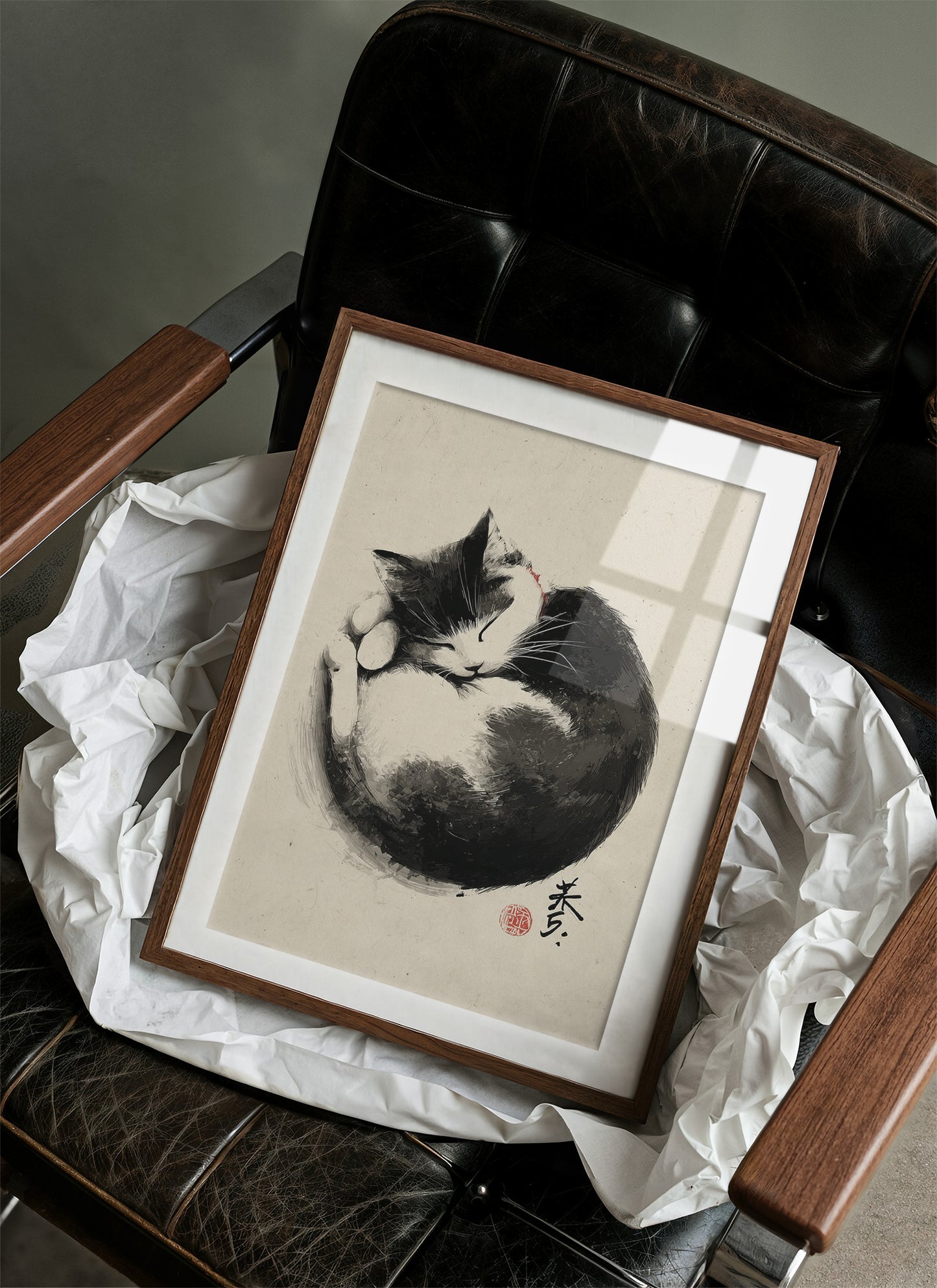 Sleeping Cat Finds Zen Peace