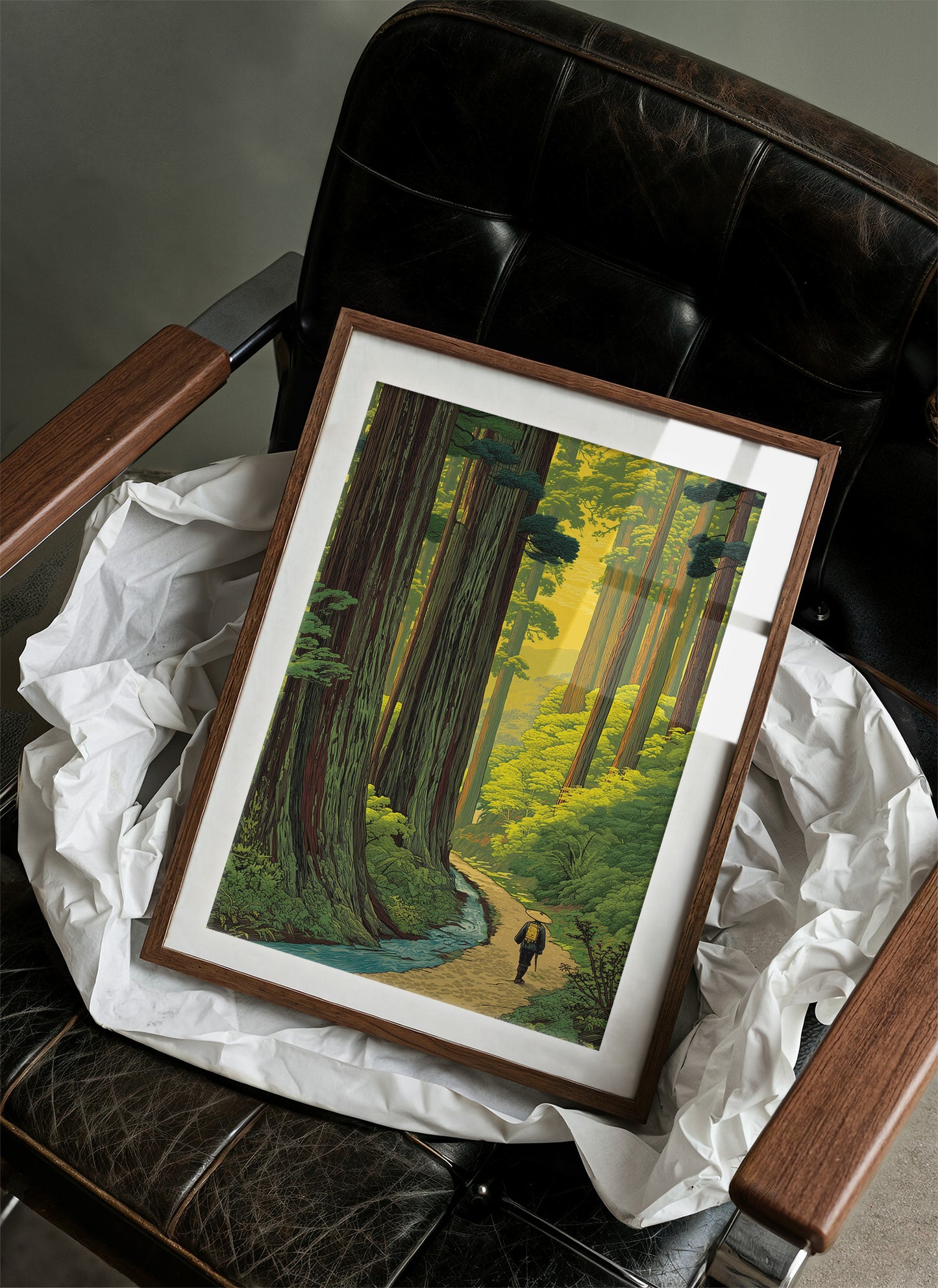 Wanderer Among Ancient Forest Giants