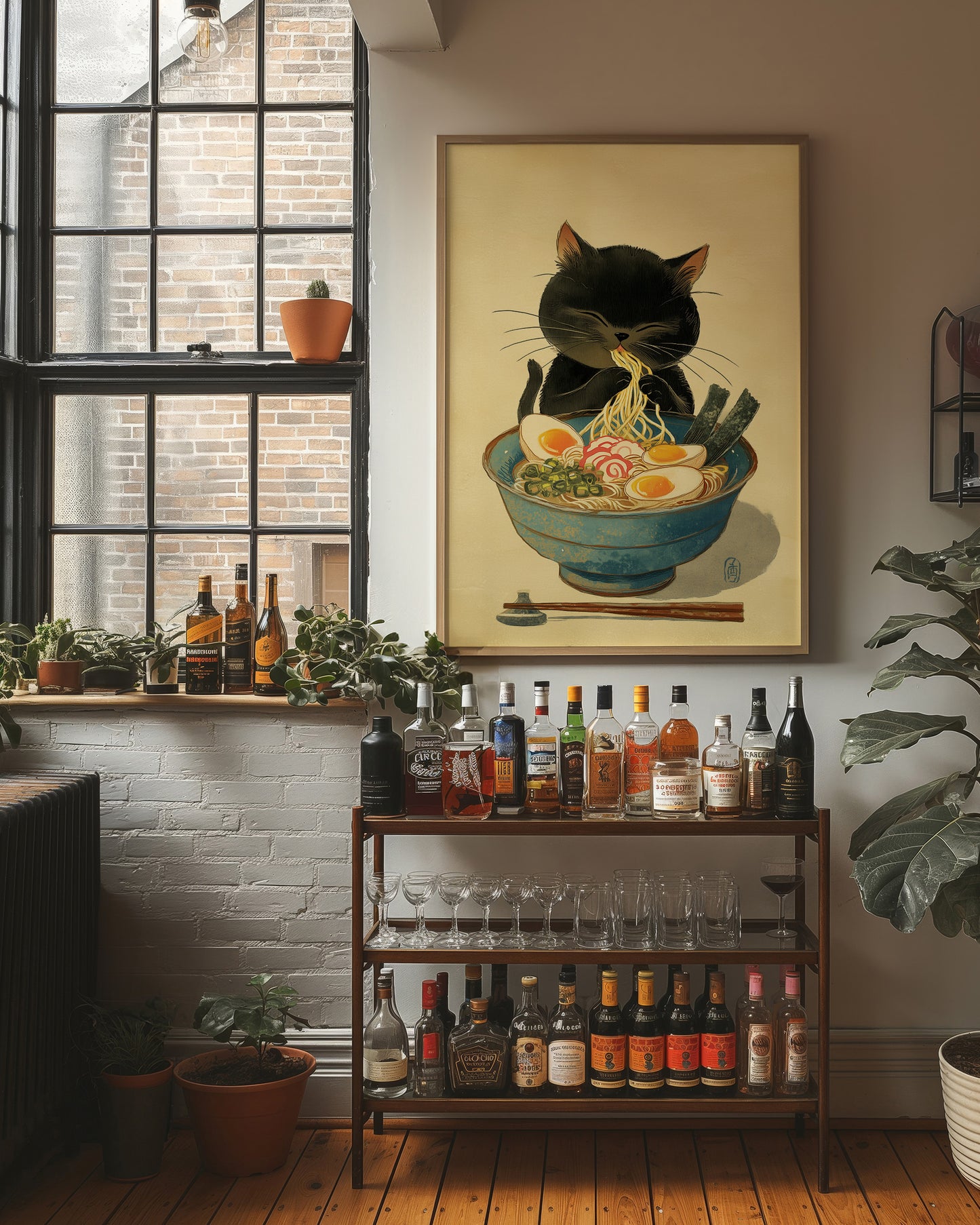 Midnight Ramen With Curious Cat