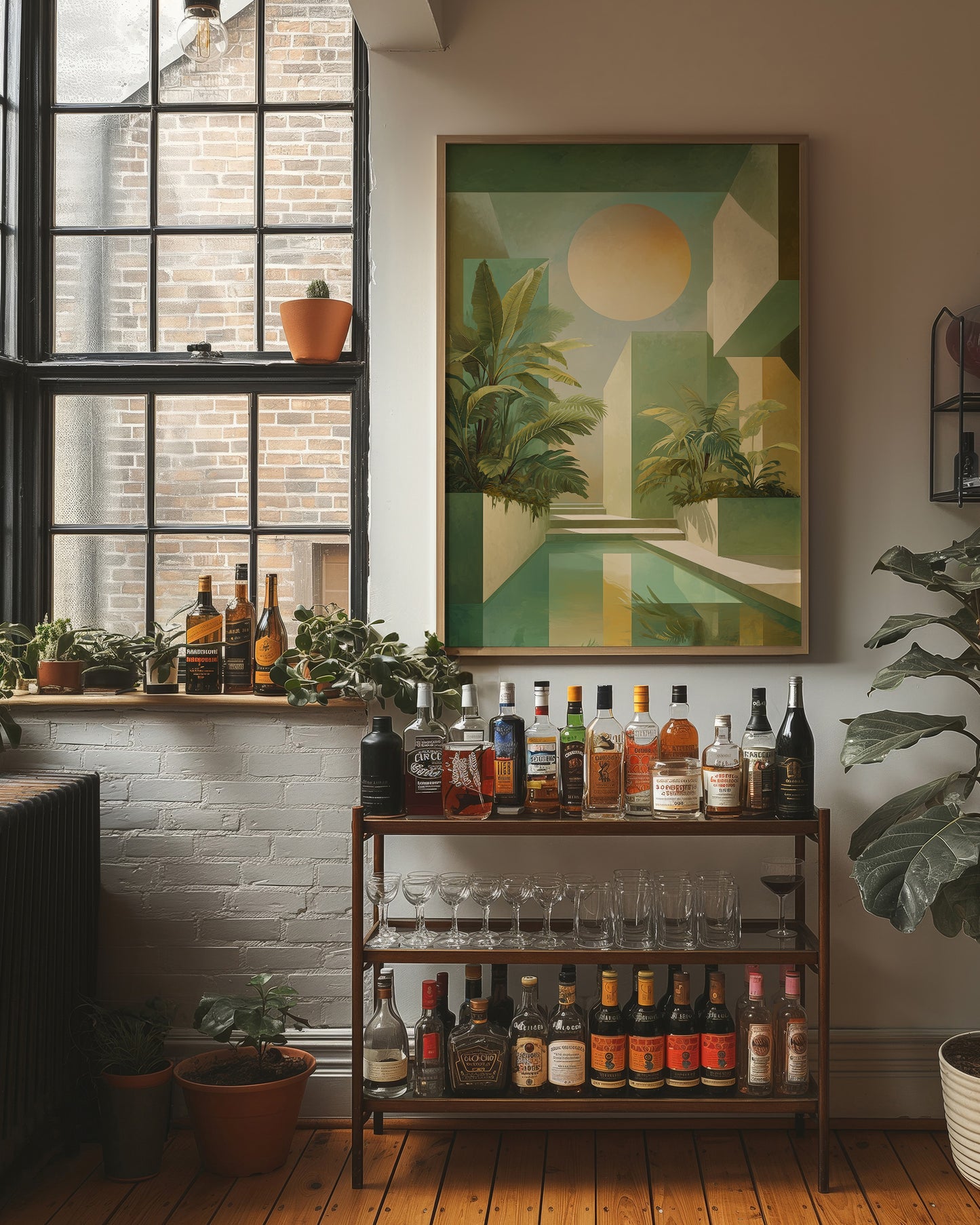 Palms Dance In Geometric Sunlight