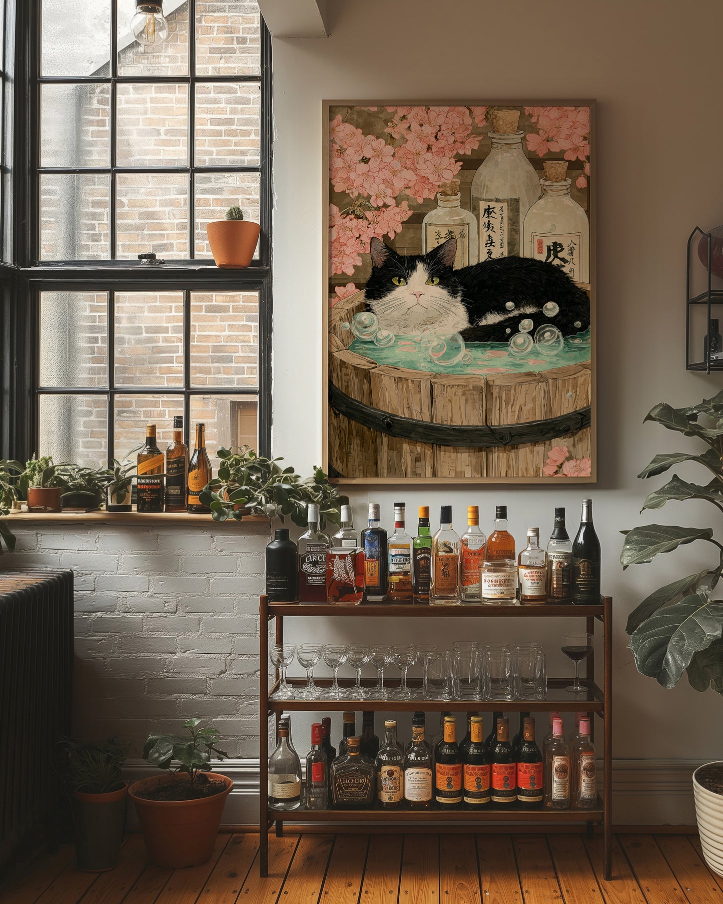 Sake Bath Under Cherry Blossoms