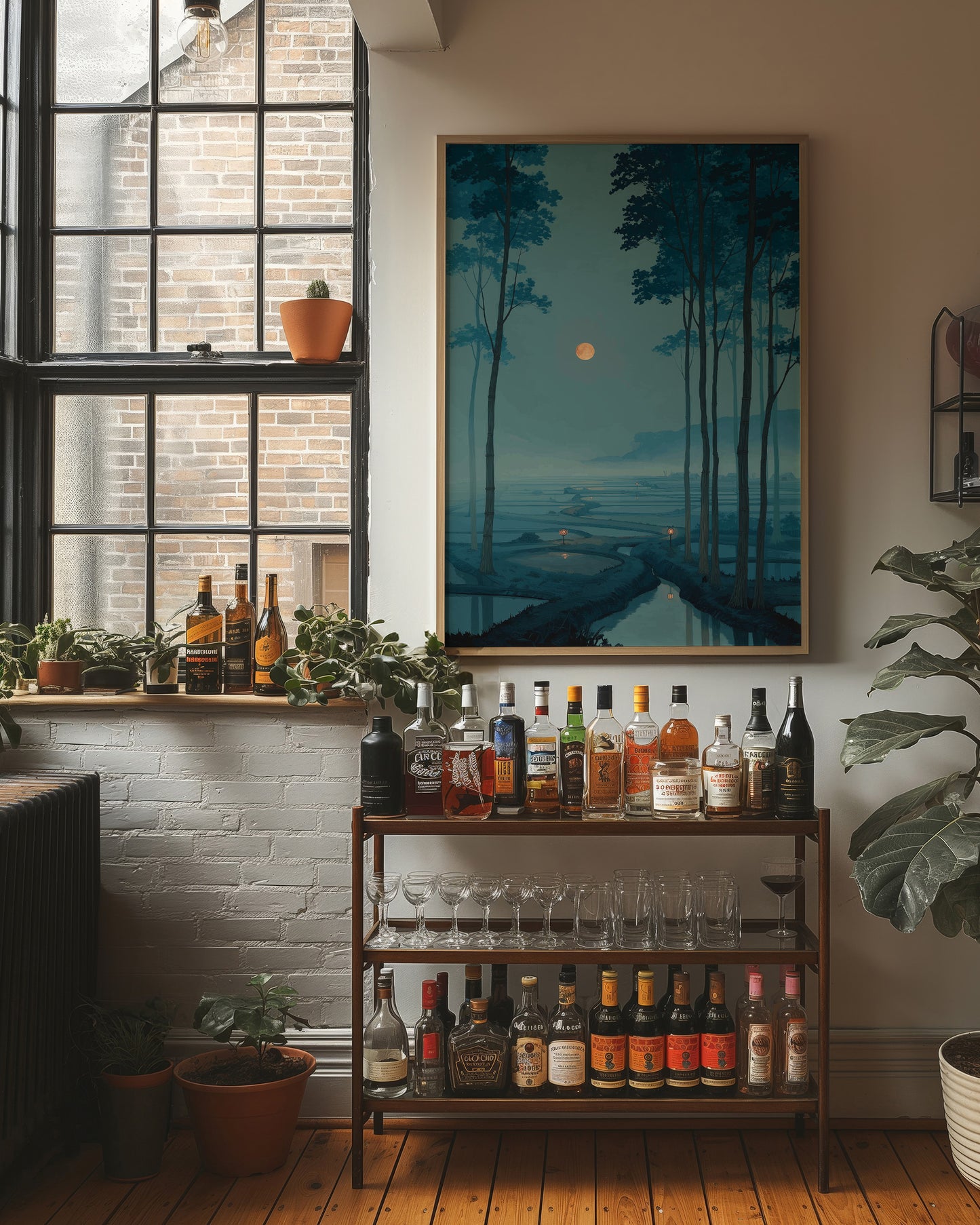 Moonlit Rivers Meet At Dusk