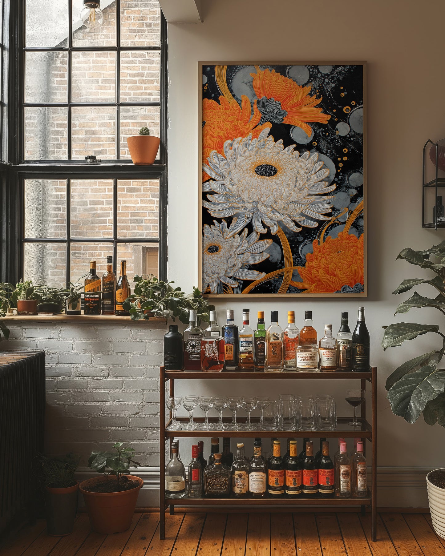 Chrysanthemums Dance Through Midnight Stars