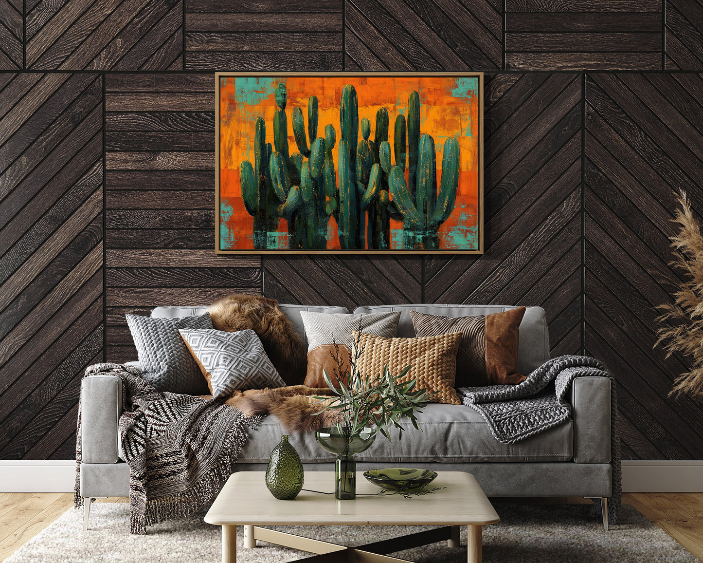 Saguaros Against Copper Sky