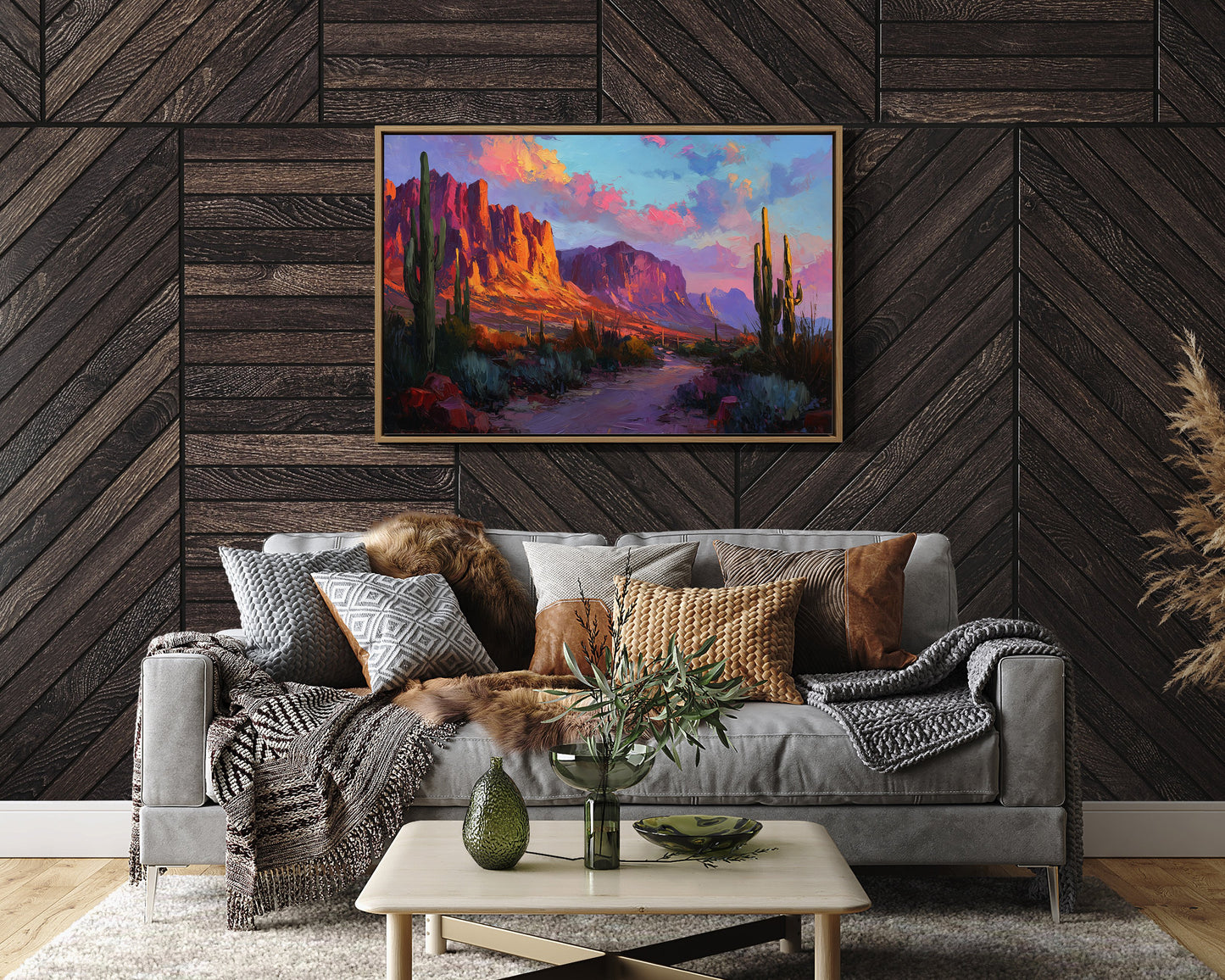 Desert Cliffs Catch Fire Above