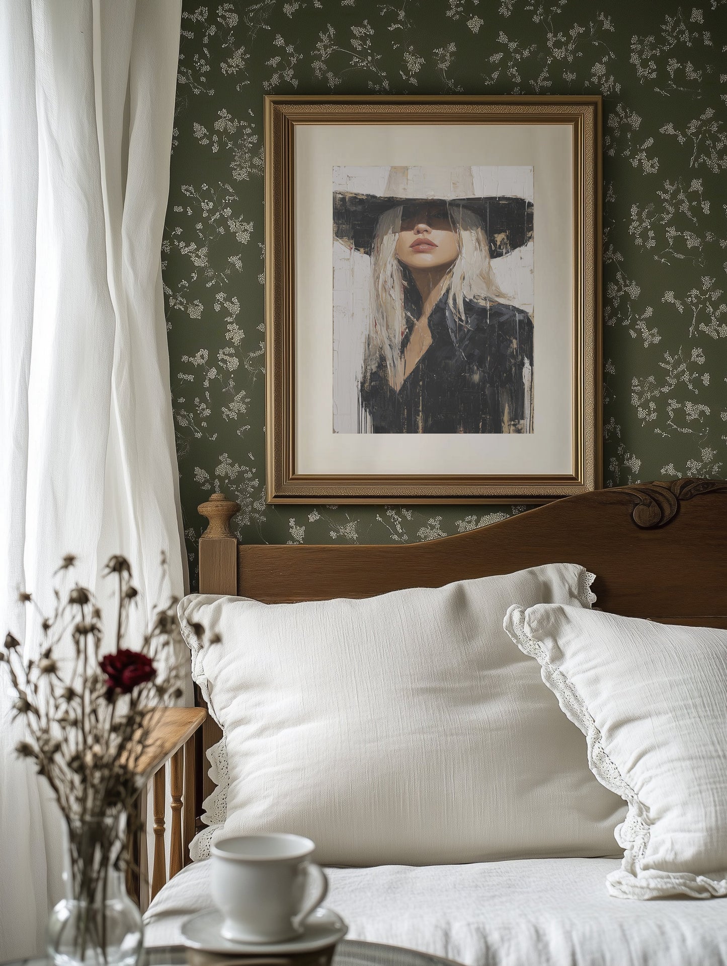 Mysterious Blonde In Wide Brim