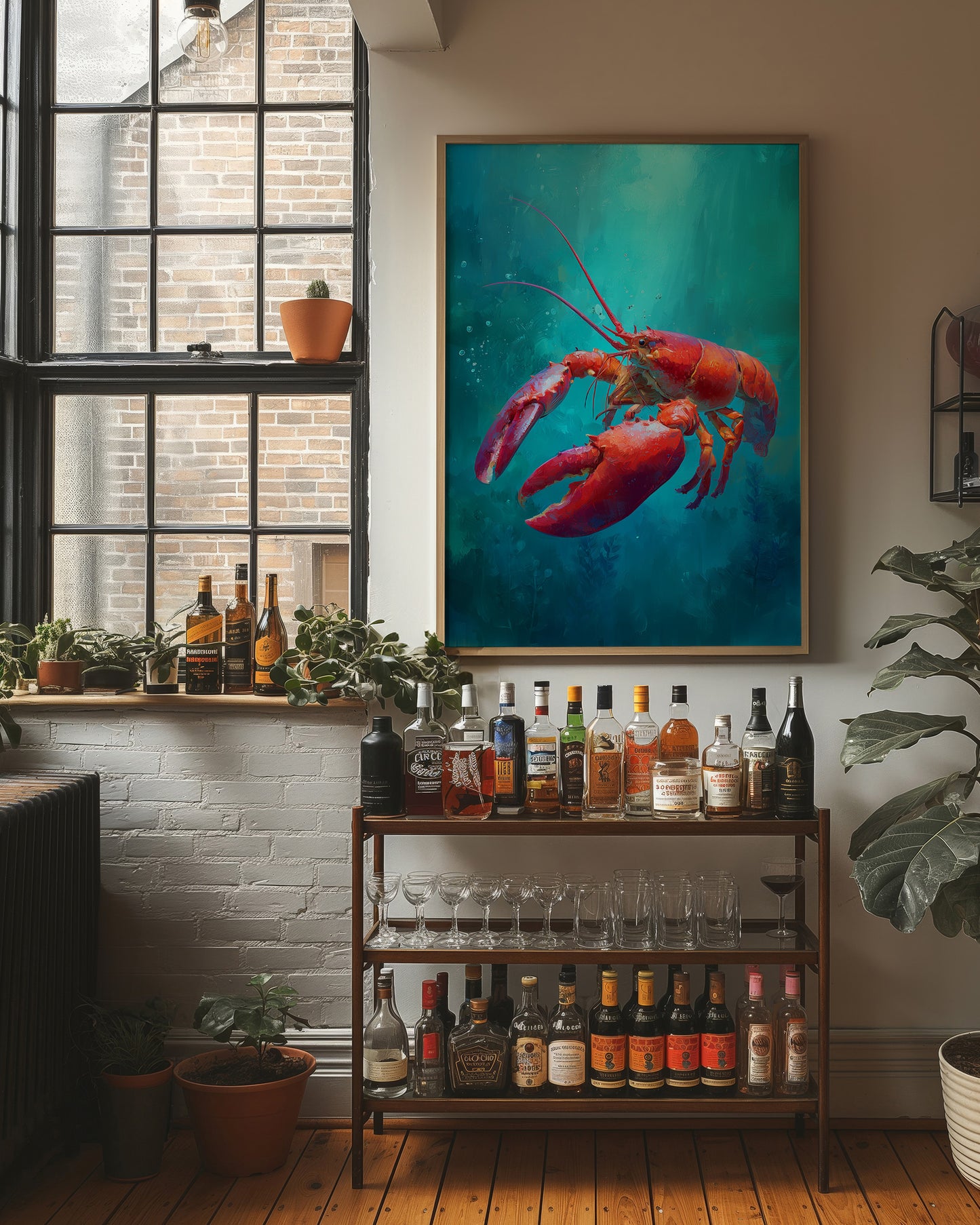 Scarlet Drifter In Aqua Depths