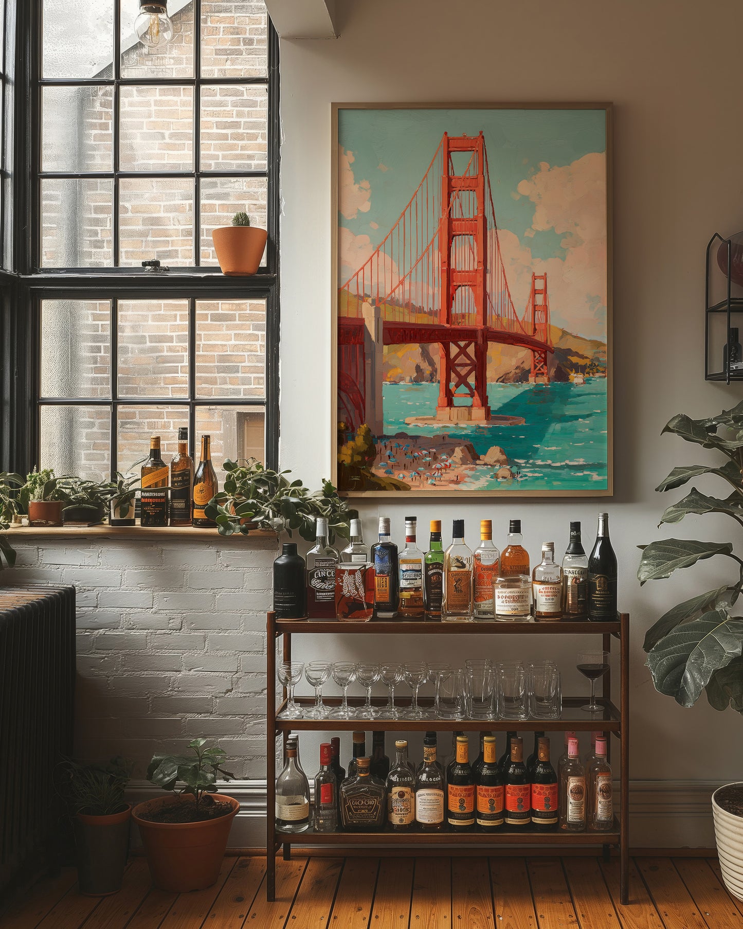 Vermillion Spans Between Coastal Skies