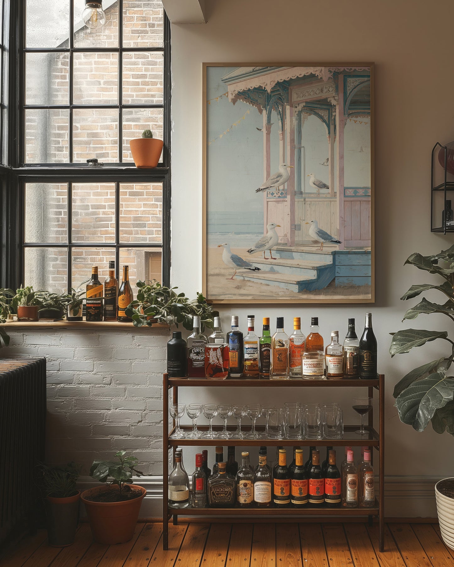 Seagulls Gather At Seaside Pavilion