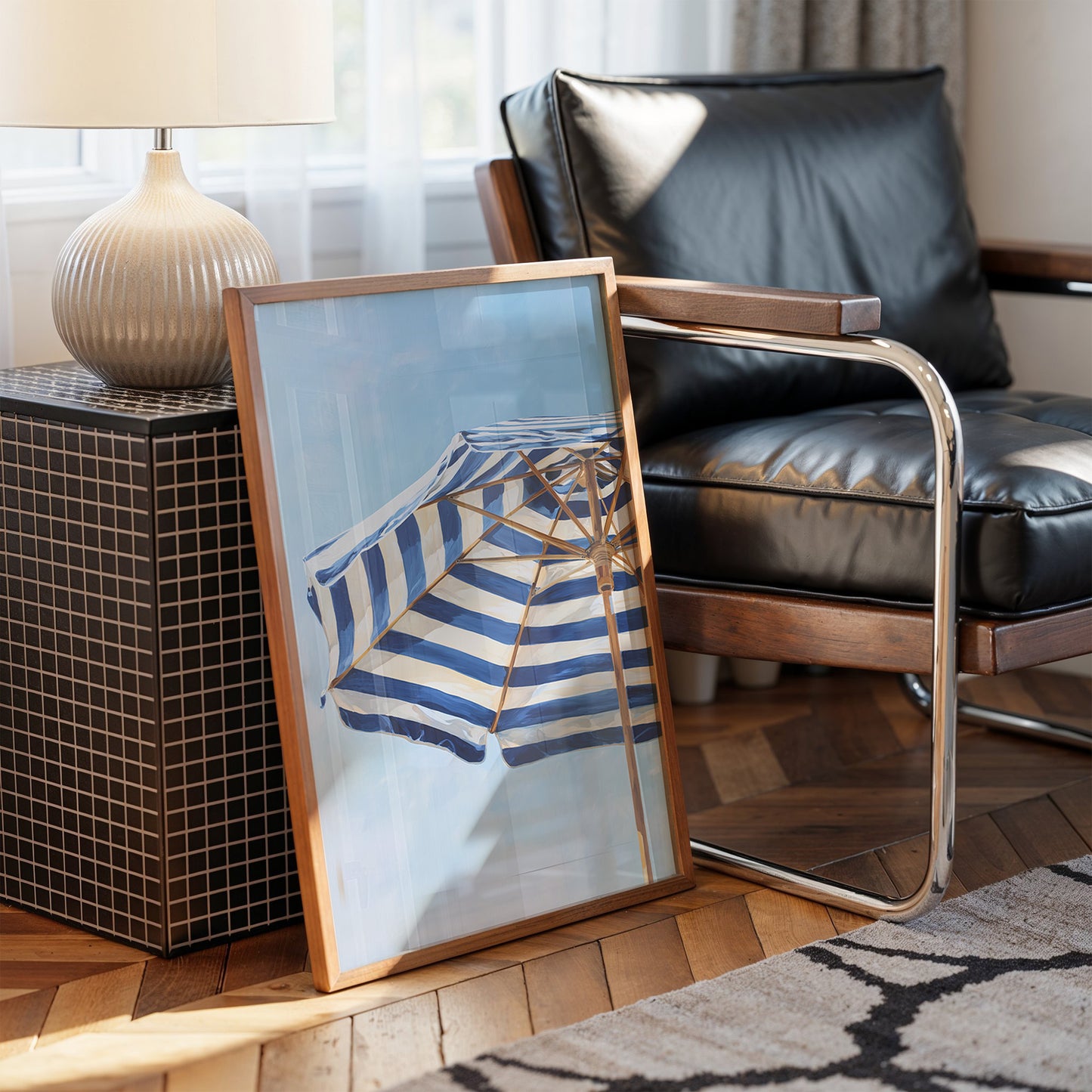 Azure Stripes Shelter Mediterranean Dreams