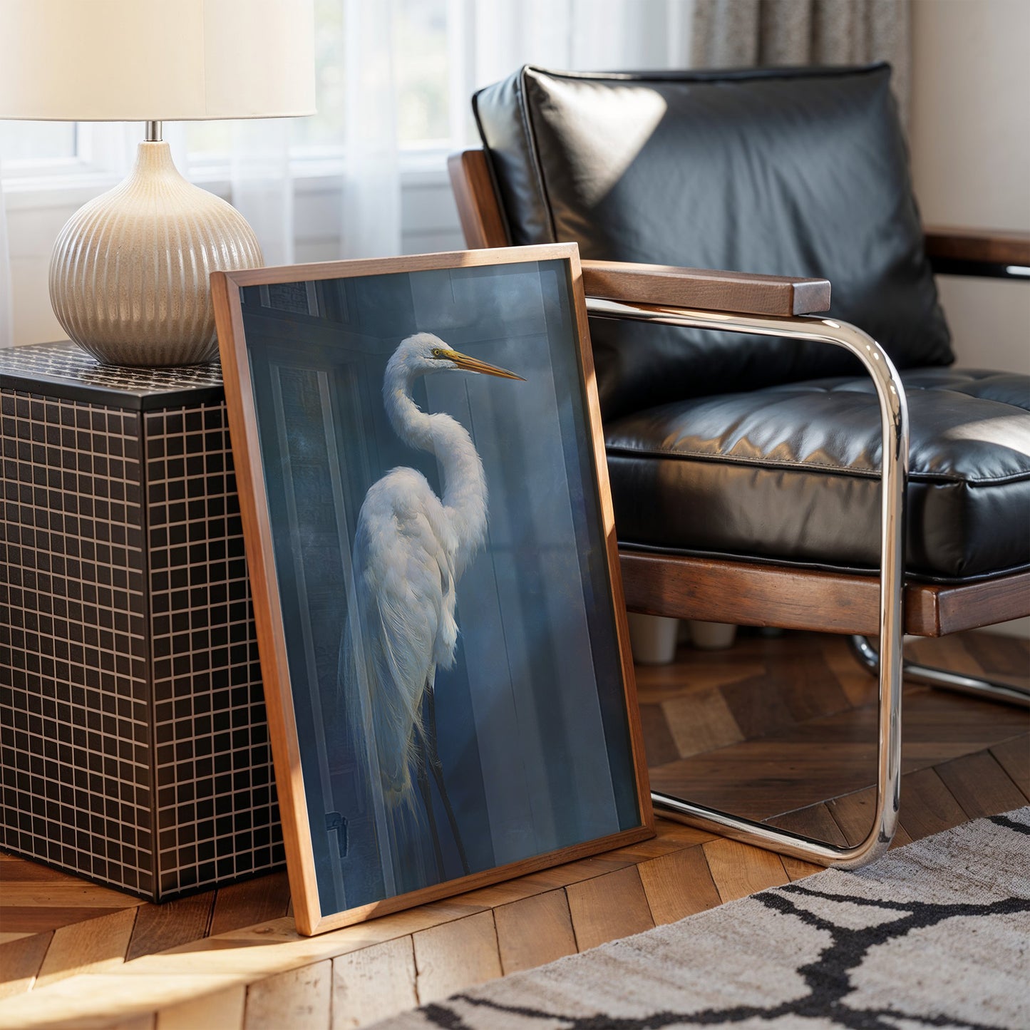 Midnight Watcher Against Indigo Depths