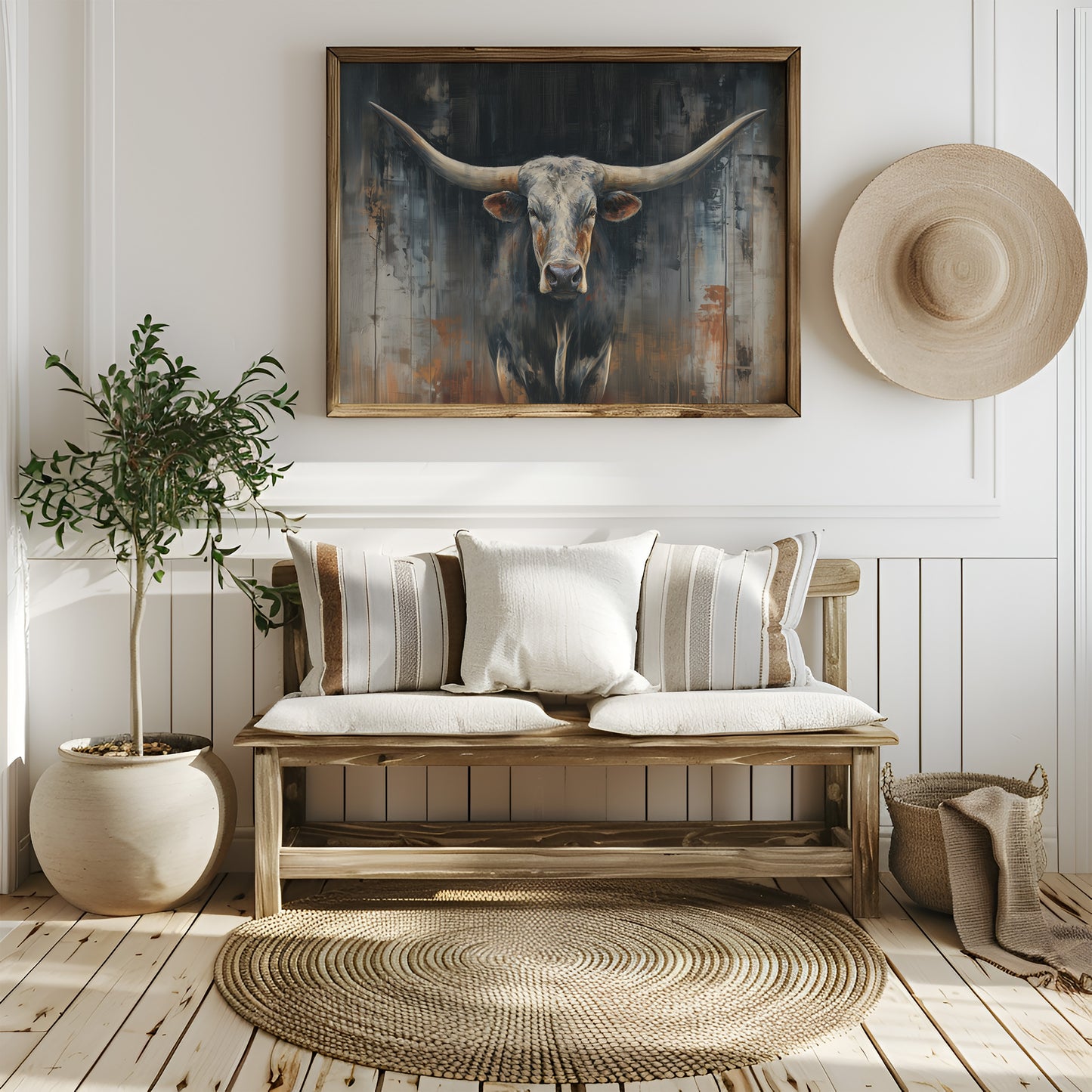 Majestic Horns Against Abstract Shadows