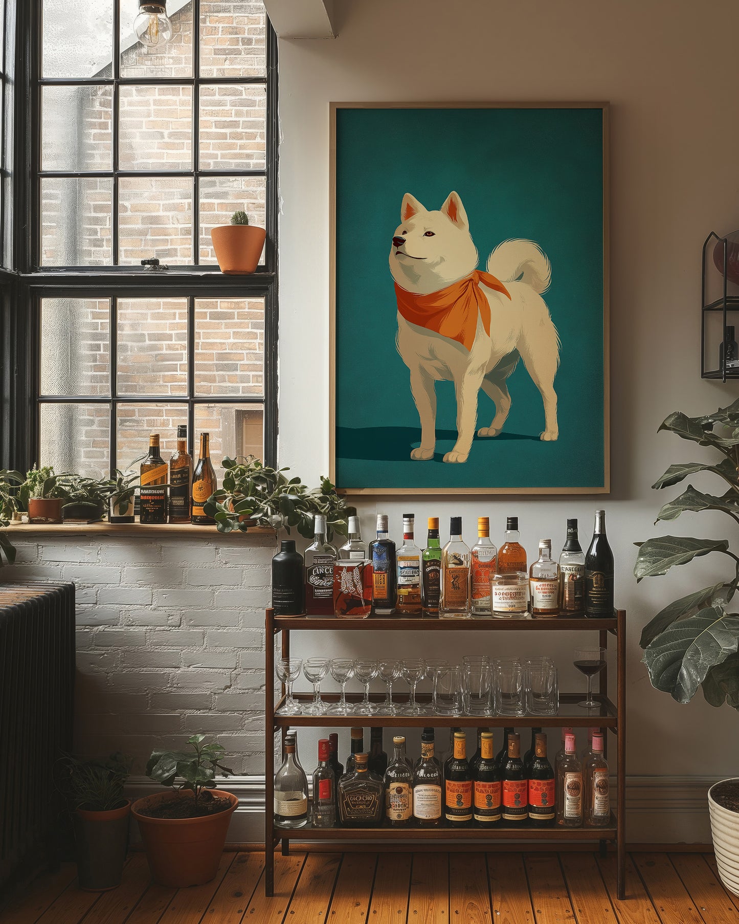 Loyal Companion in Teal and Tangerine