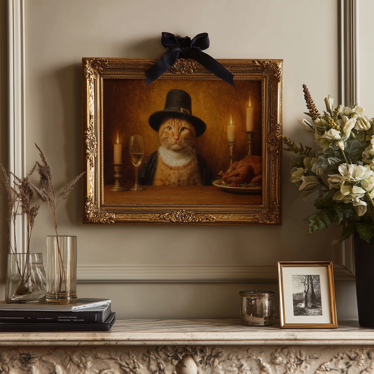 Distinguished Feline's Thanksgiving Feast