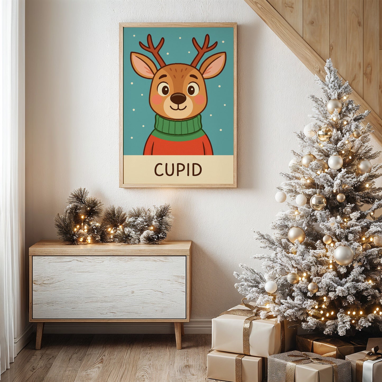 Cozy Fawn In Winter Sweater