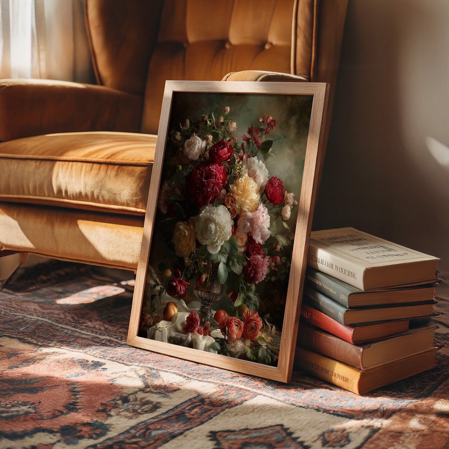Peonies Bloom Against Velvet Darkness