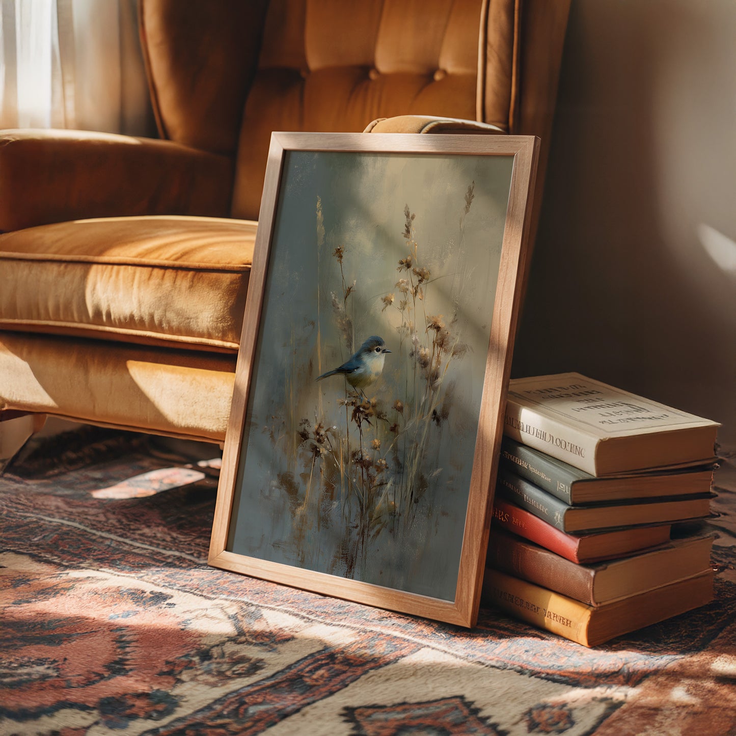 Blue Singer Among Autumn Reeds