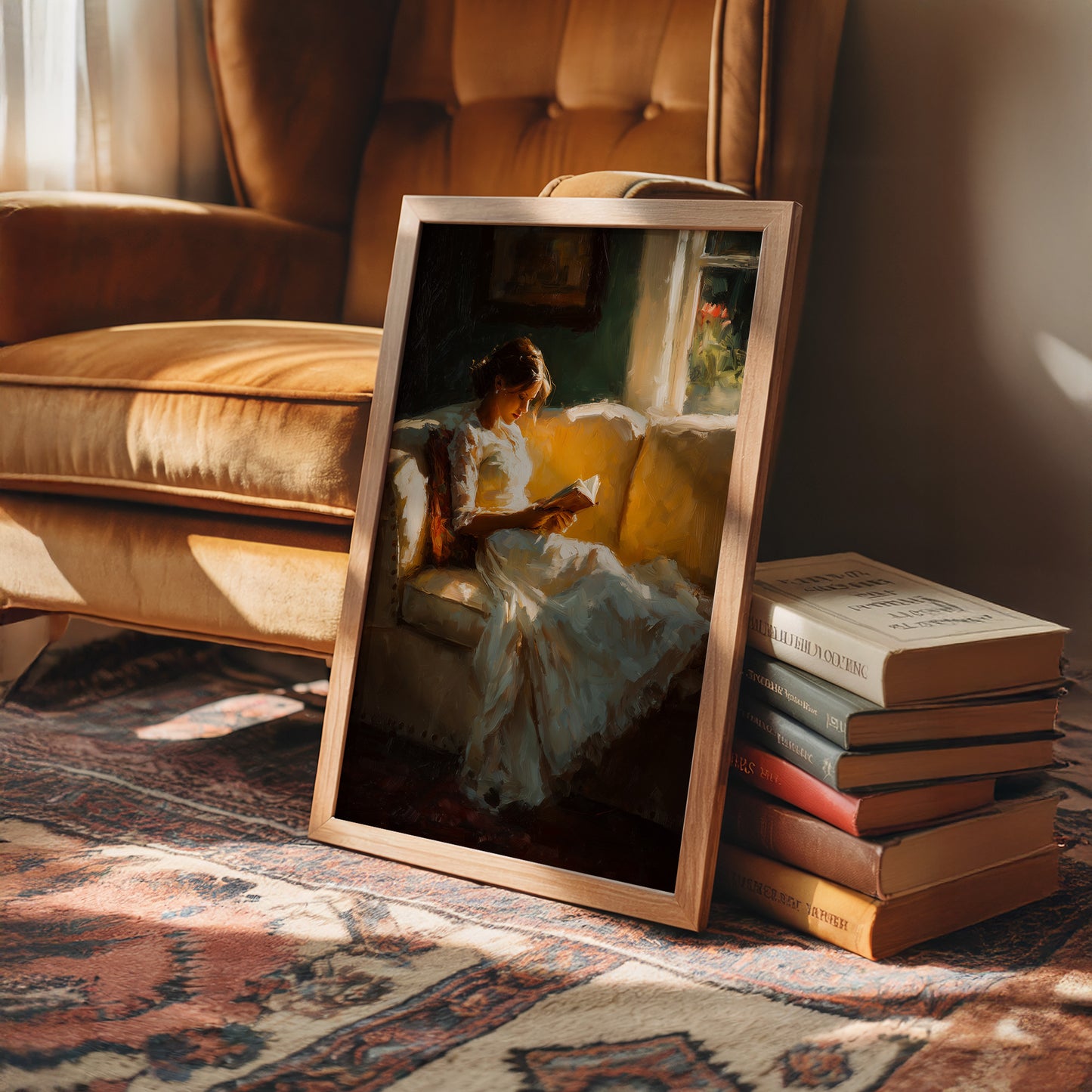 Golden Hour Between Book Pages