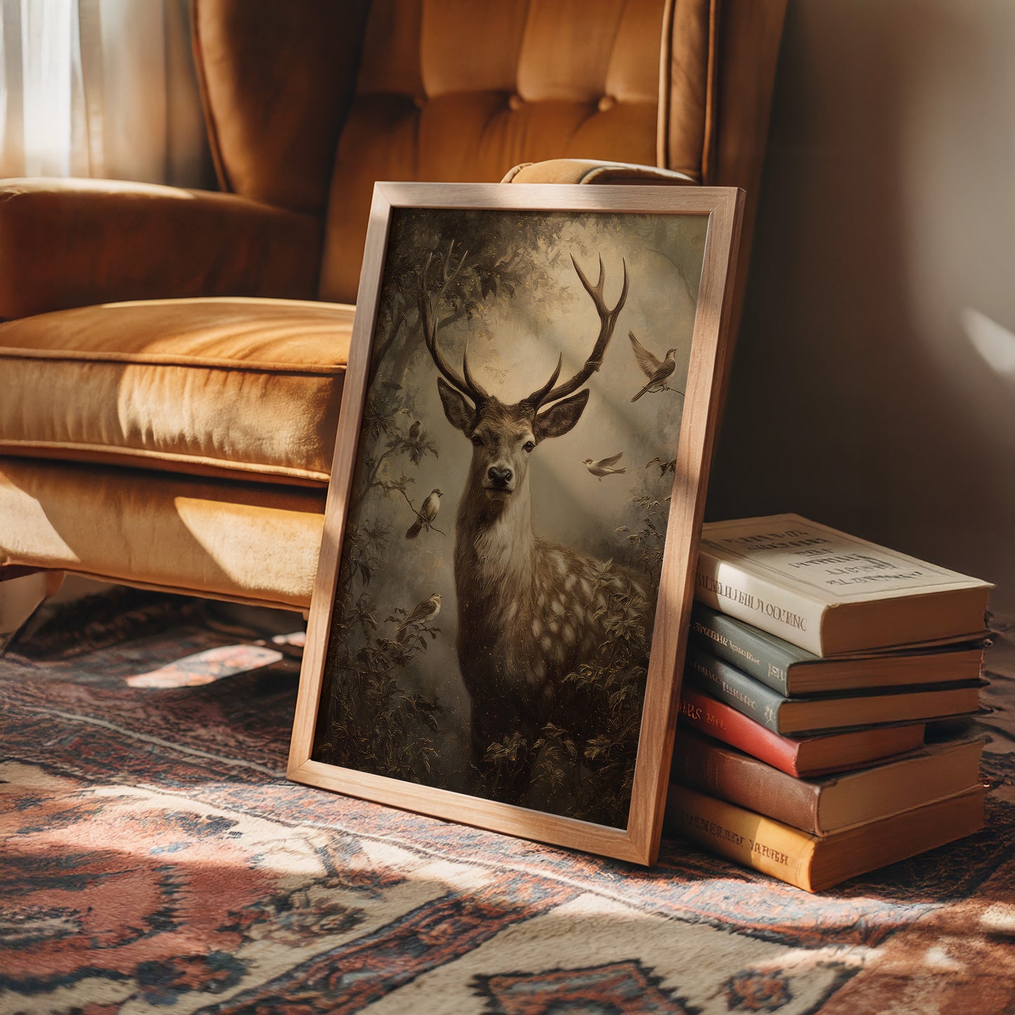 Noble Stag In Misty Forest