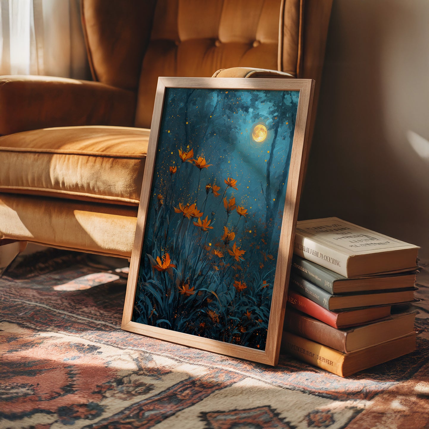 Copper Blooms Under Midnight Sky