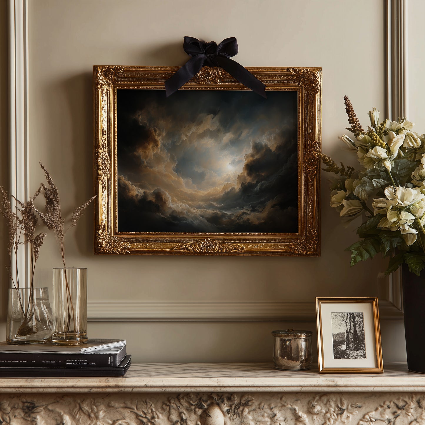 Borrowed Light Between Storm Clouds