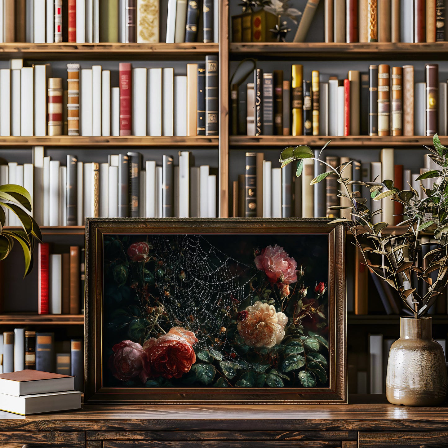 Roses Caught In Morning Dew