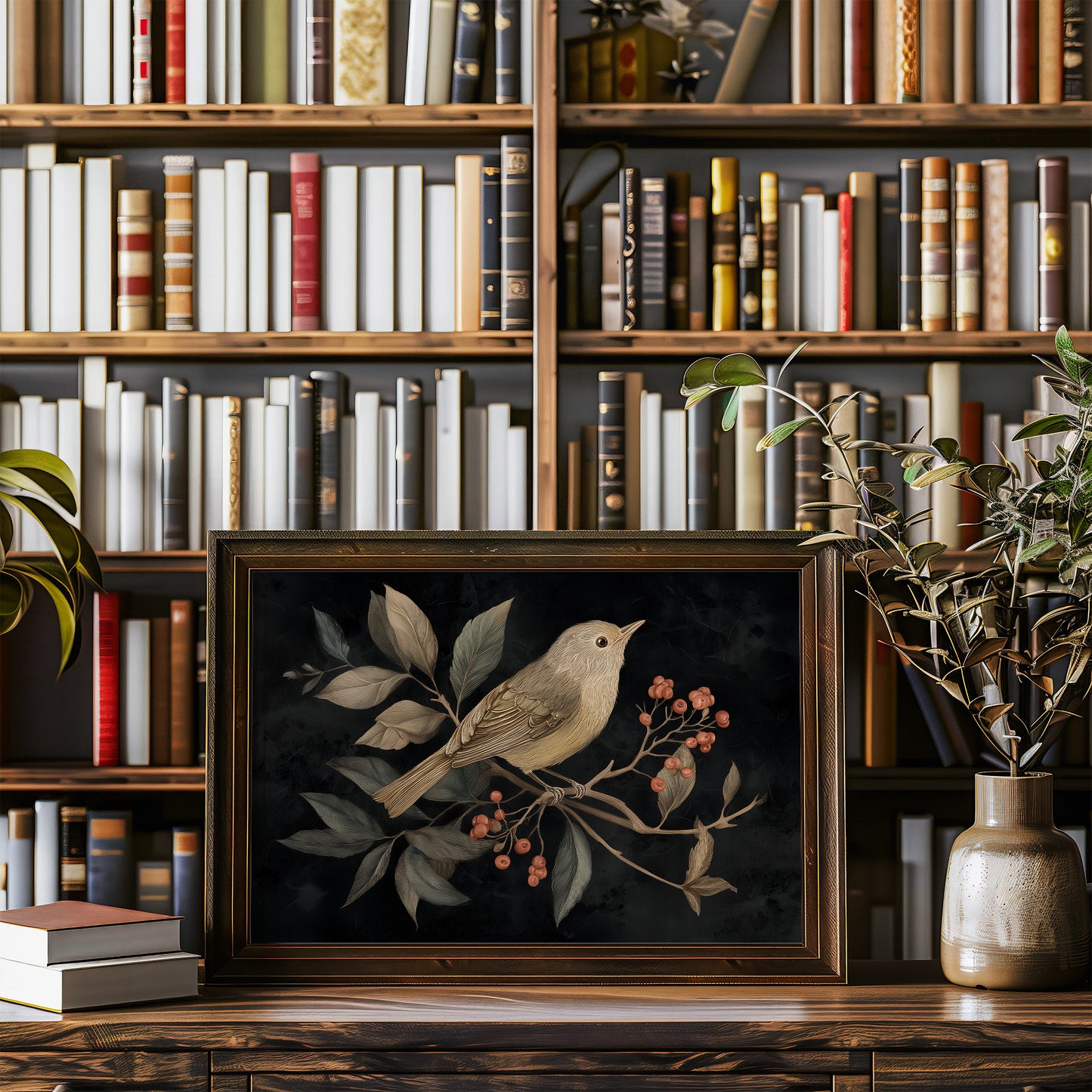 Songbird Among Autumn Berries