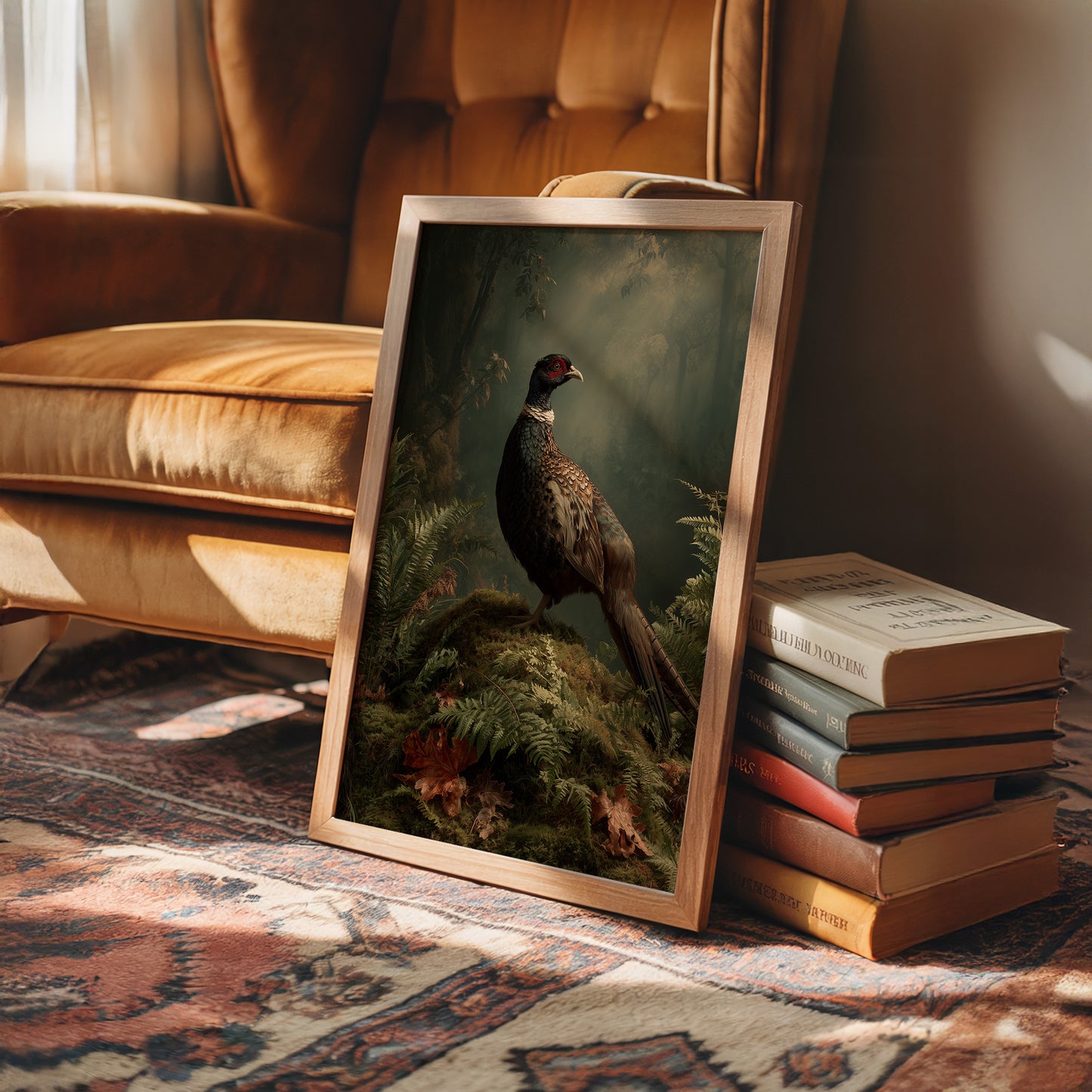 Noble Pheasant Among Forest Ferns