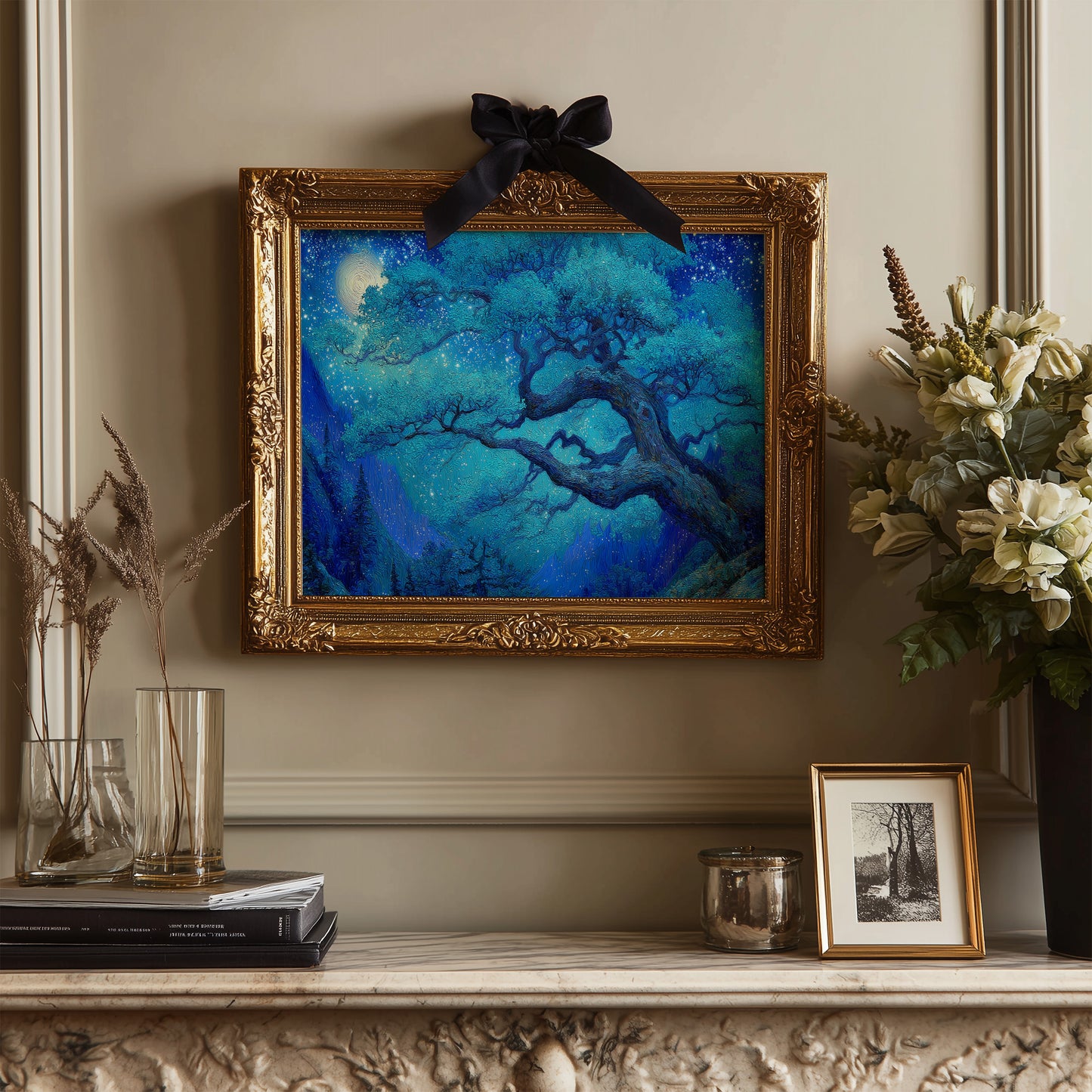 Sapphire Oak Under Celestial Light