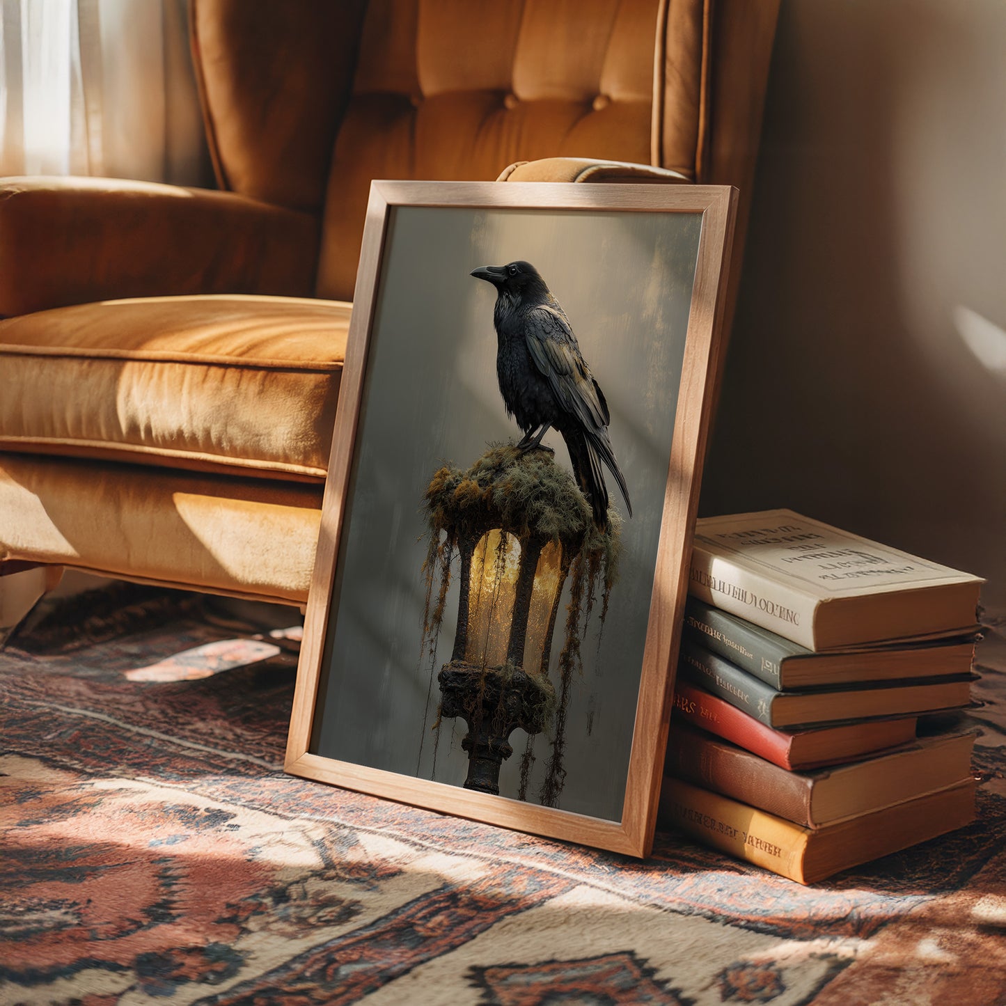 Raven Perches On Ancient Light