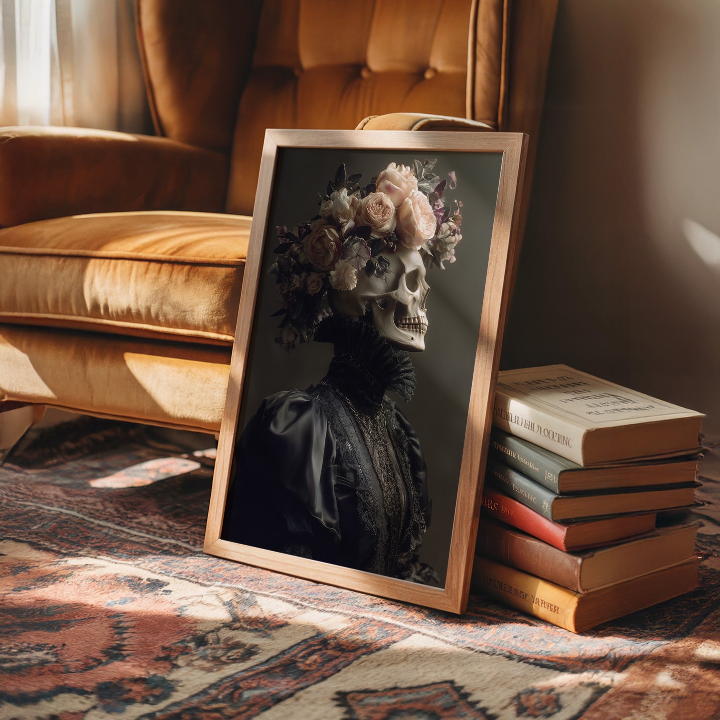 Blush Roses Crown Mortality's Frame