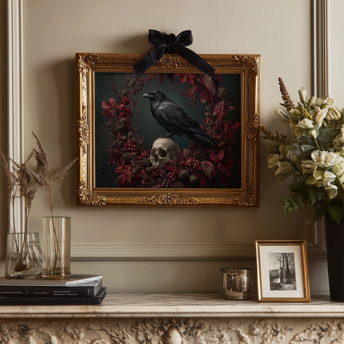 Raven's Crimson Autumn Vigil