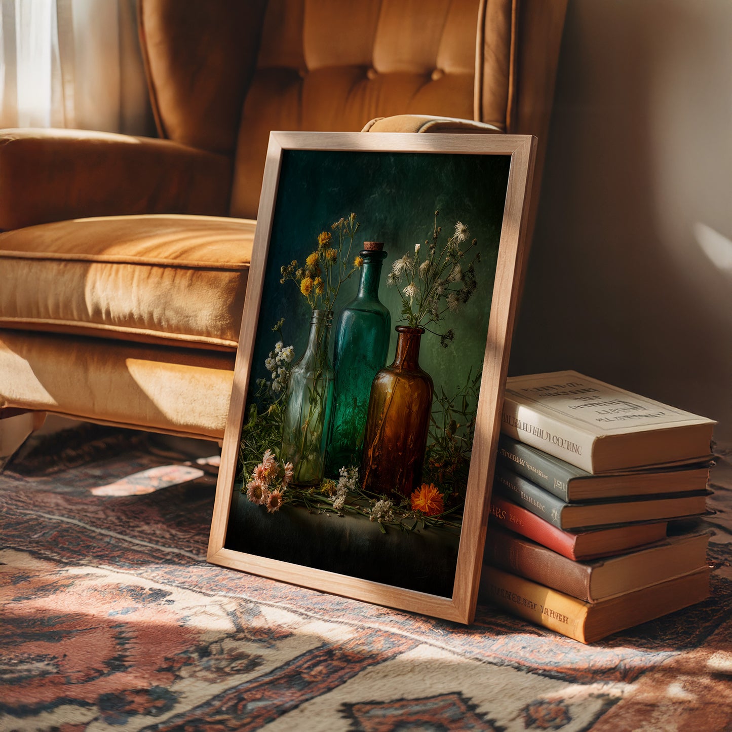 Wildflowers Caught In Vintage Glass