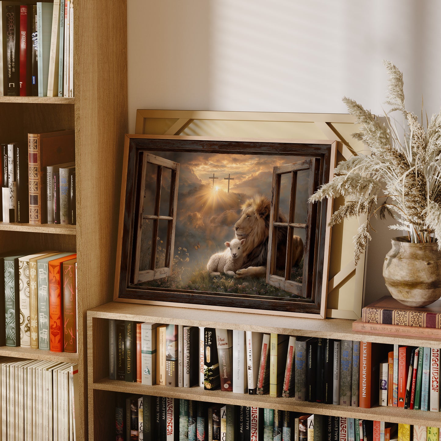 Lion And Lamb Beyond Windows