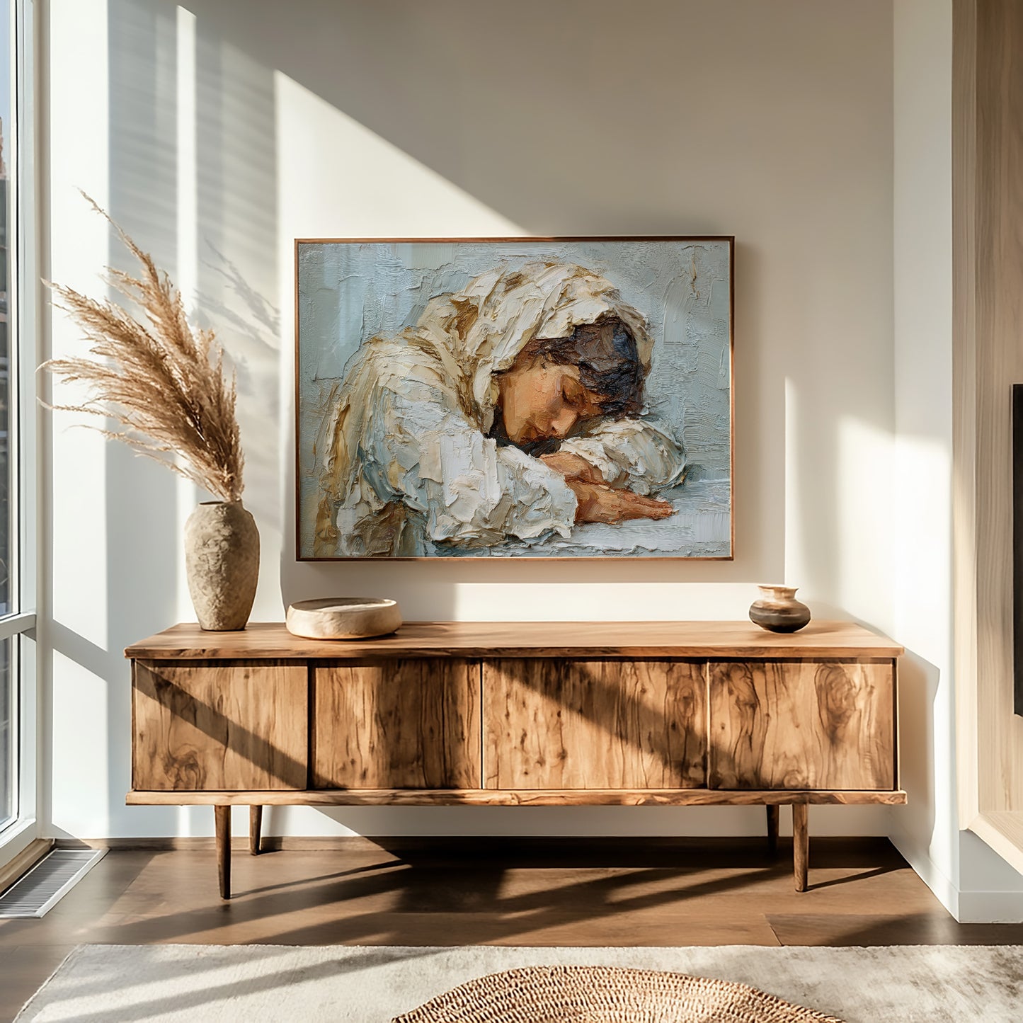 Textured Solitude in Cream and Sienna