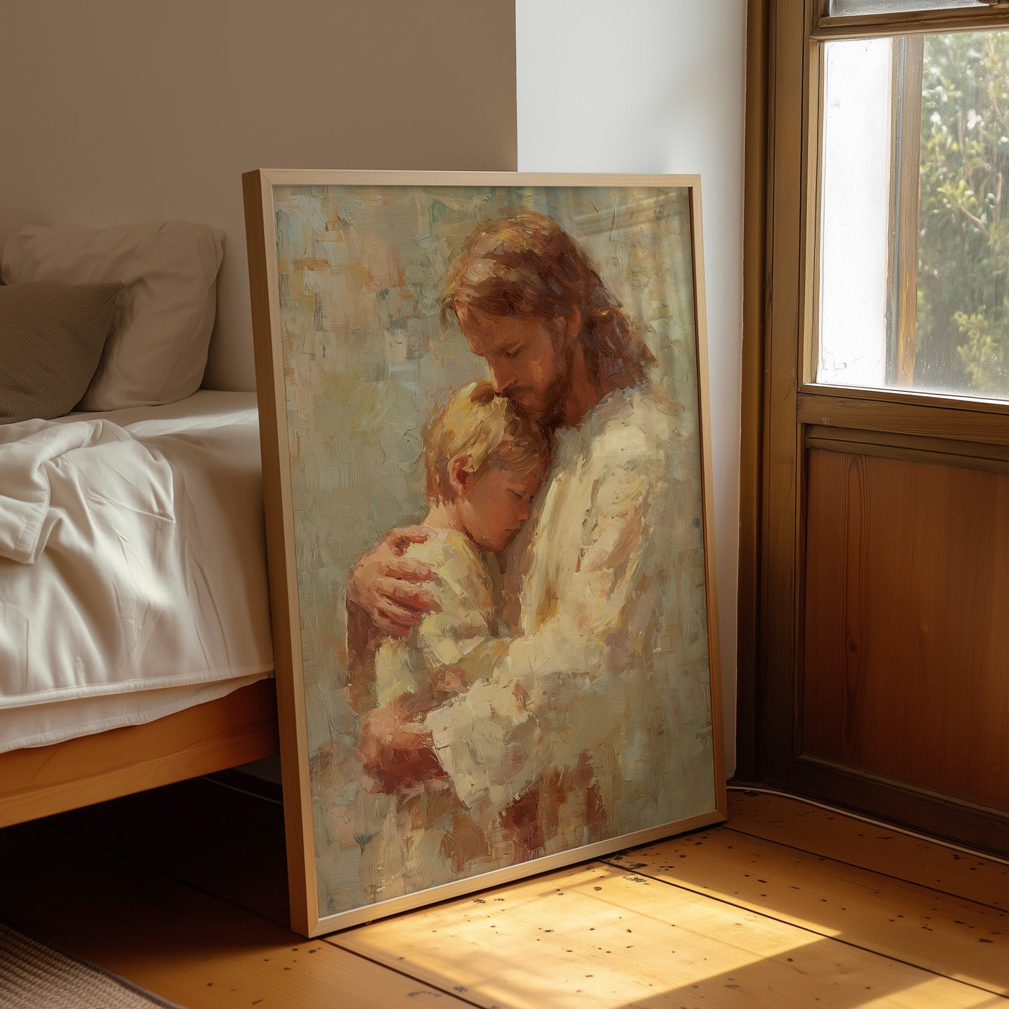 Tender Embrace in Warm Brushstrokes