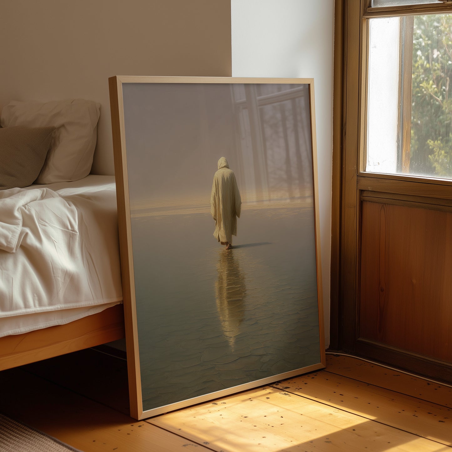 Solitary Pilgrim Crosses Forgotten Shores