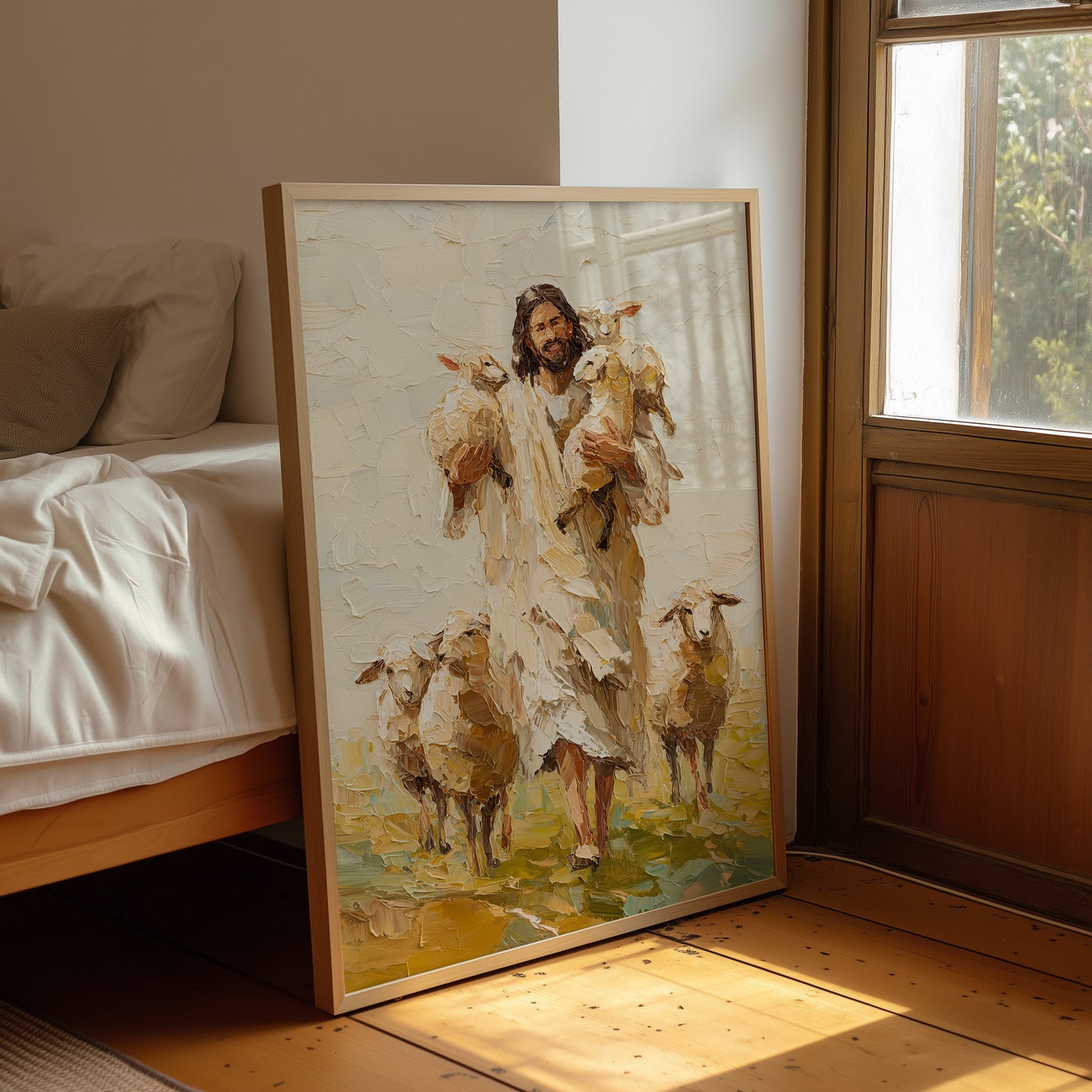 Shepherd's Embrace in Golden Fields