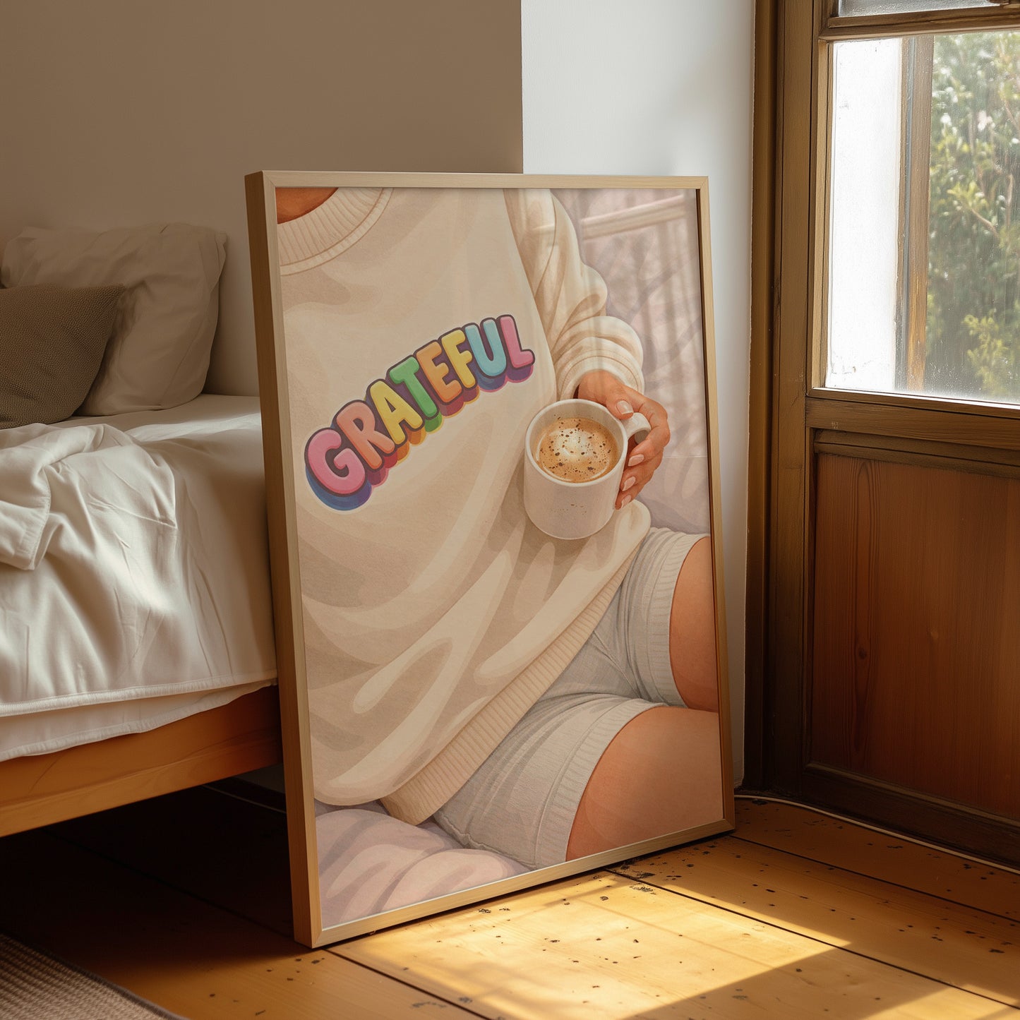Rainbow Gratitude Embraces Morning Ritual