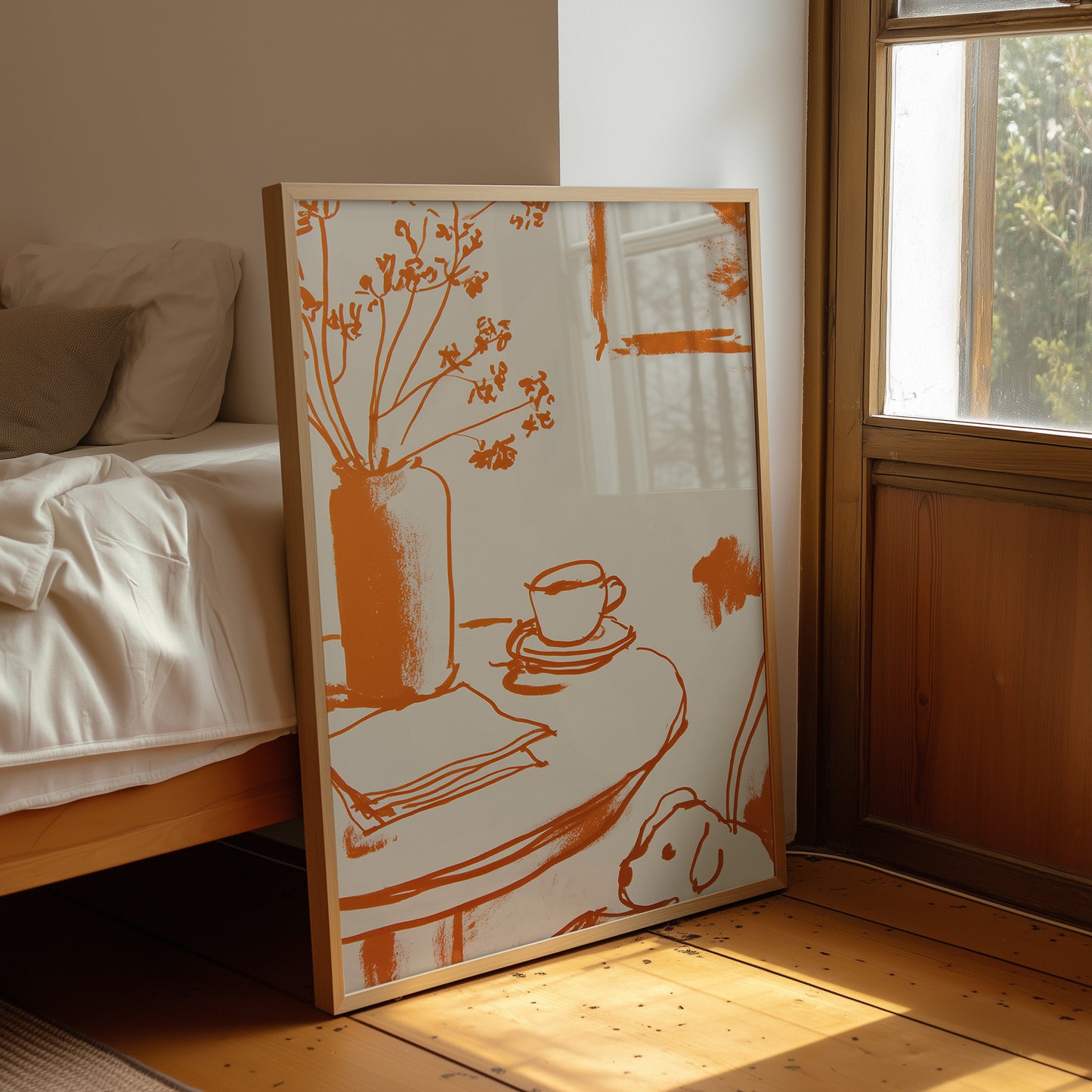 Tangerine Morning: Coffee and Wildflowers