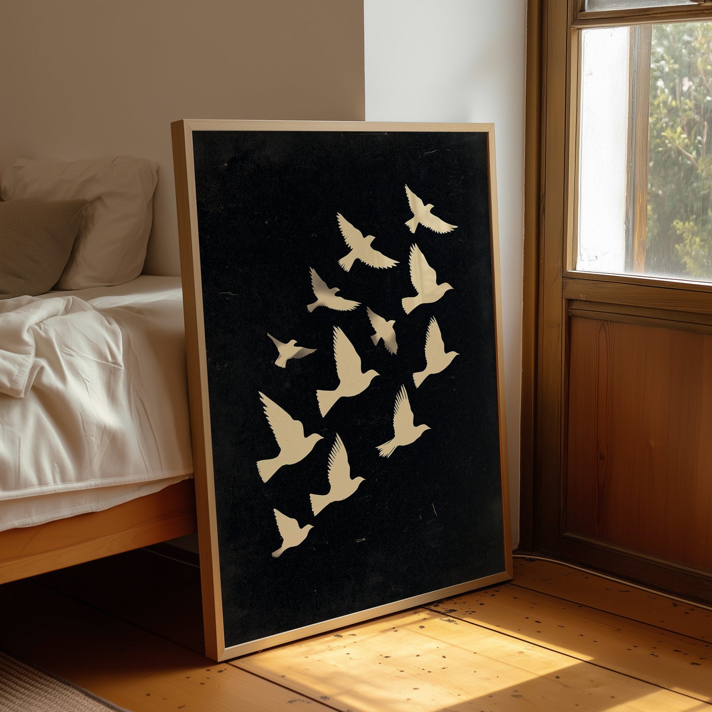 Ivory Wings Against Midnight Sky