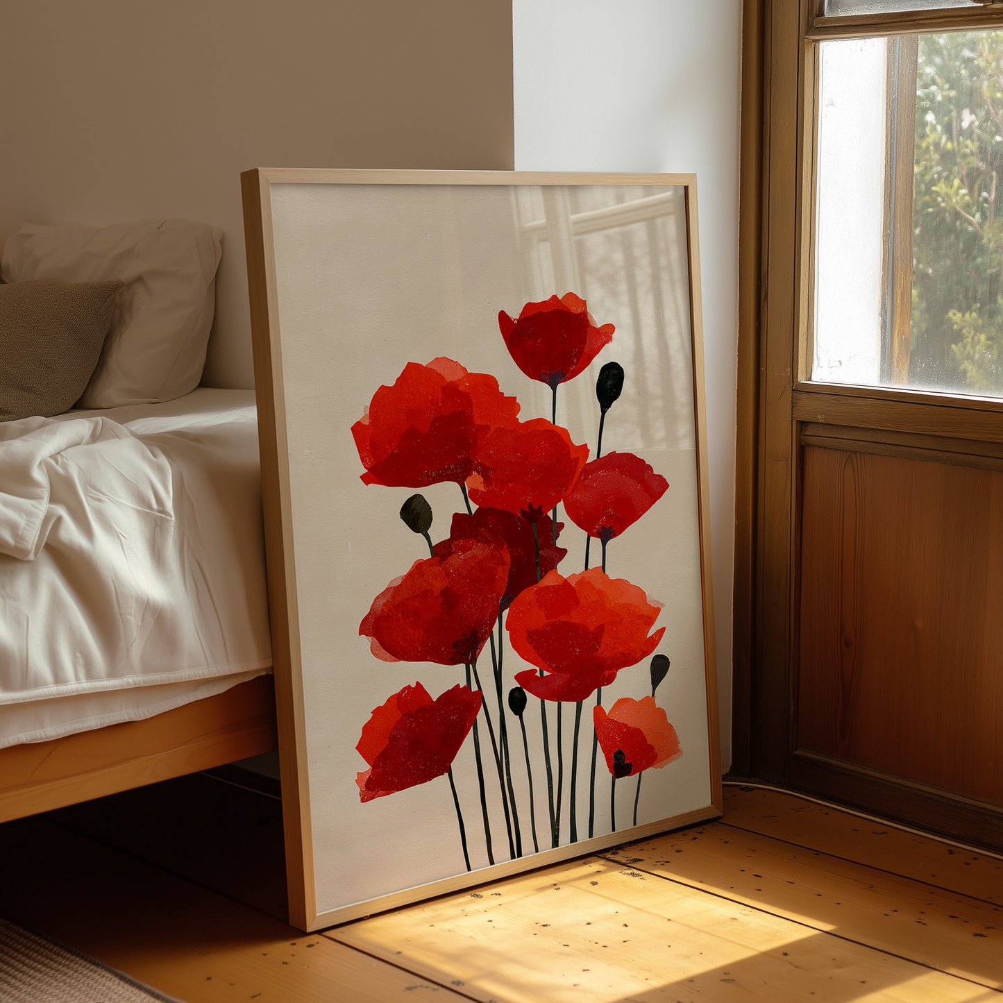 Scarlet Symphony: Poppies in Translucent Bloom