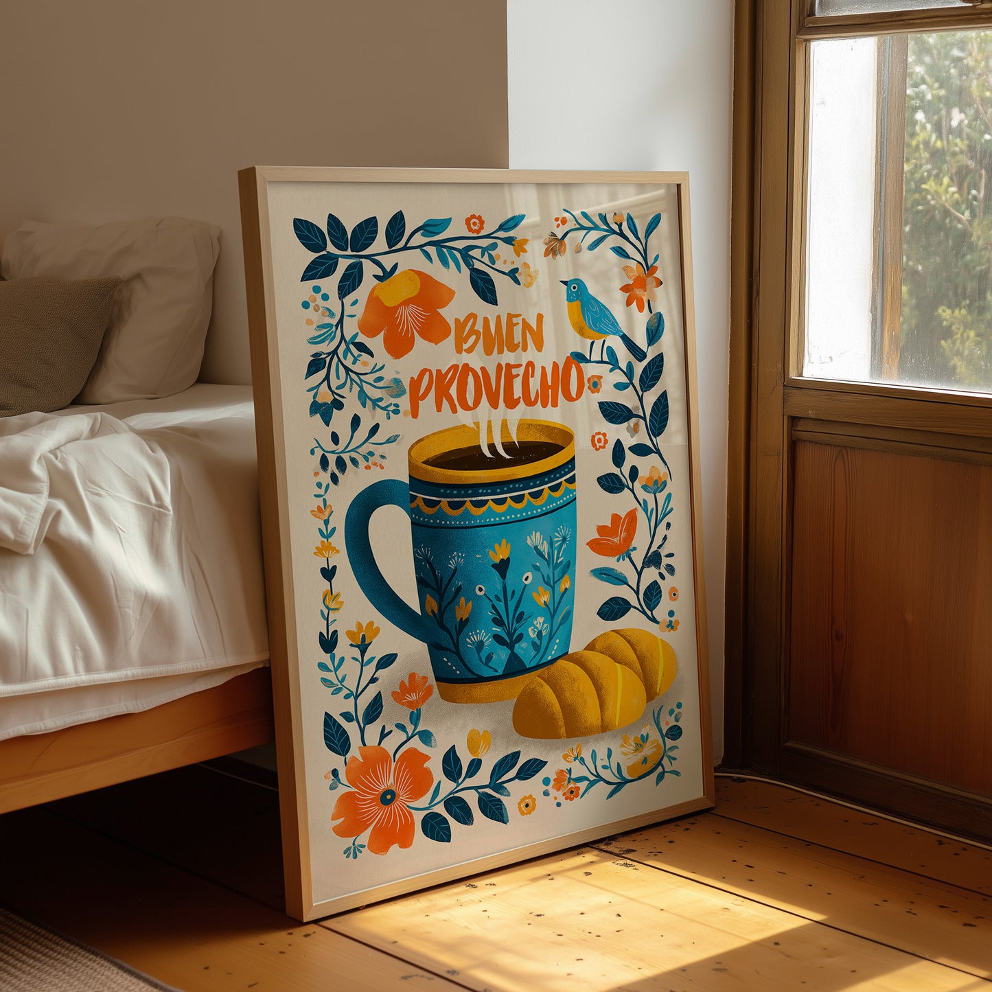 Morning Greetings In Blue And Gold