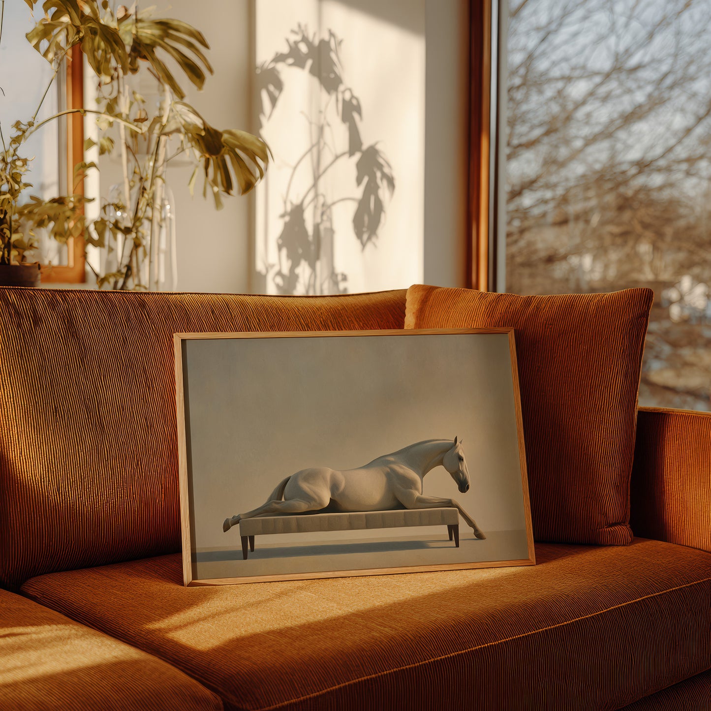 Equine Repose in Surreal Elegance