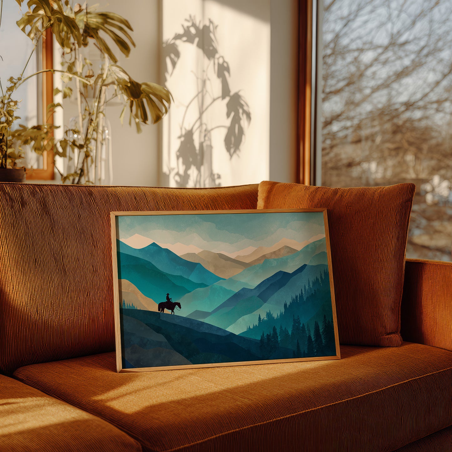 Teal Reverie Across Mountain Waves