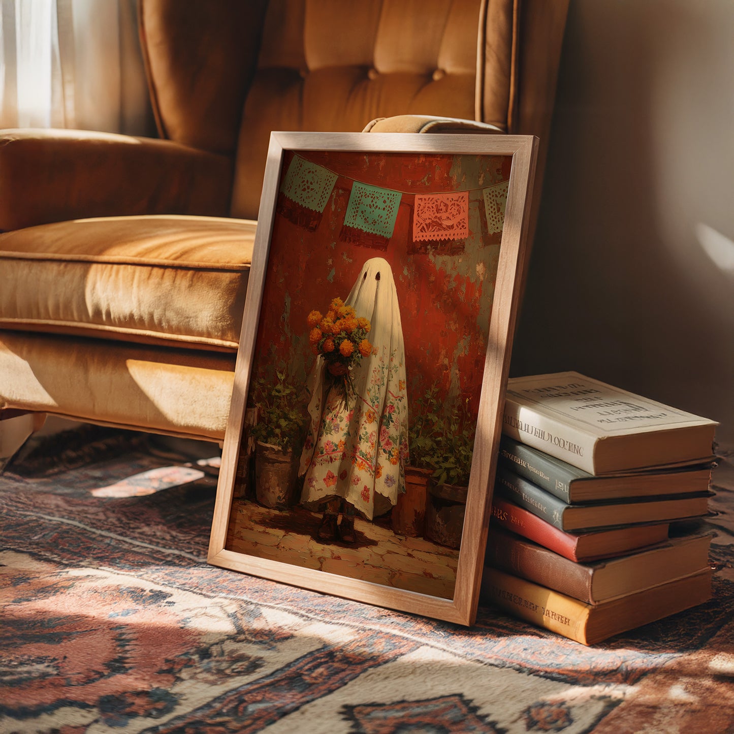 Marigold Offerings Under Papel Picado