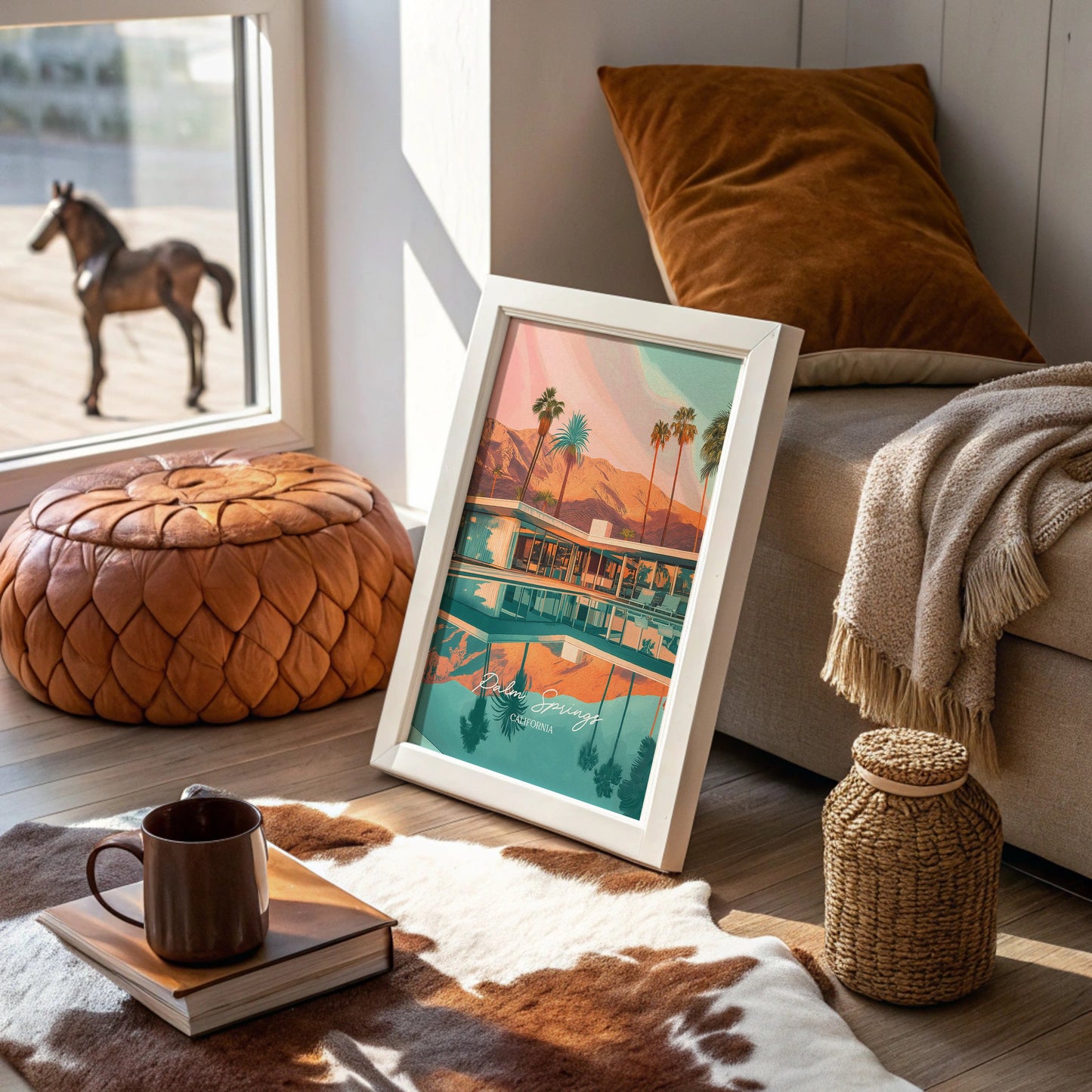 Desert Oasis Mirrors Mountain Glow