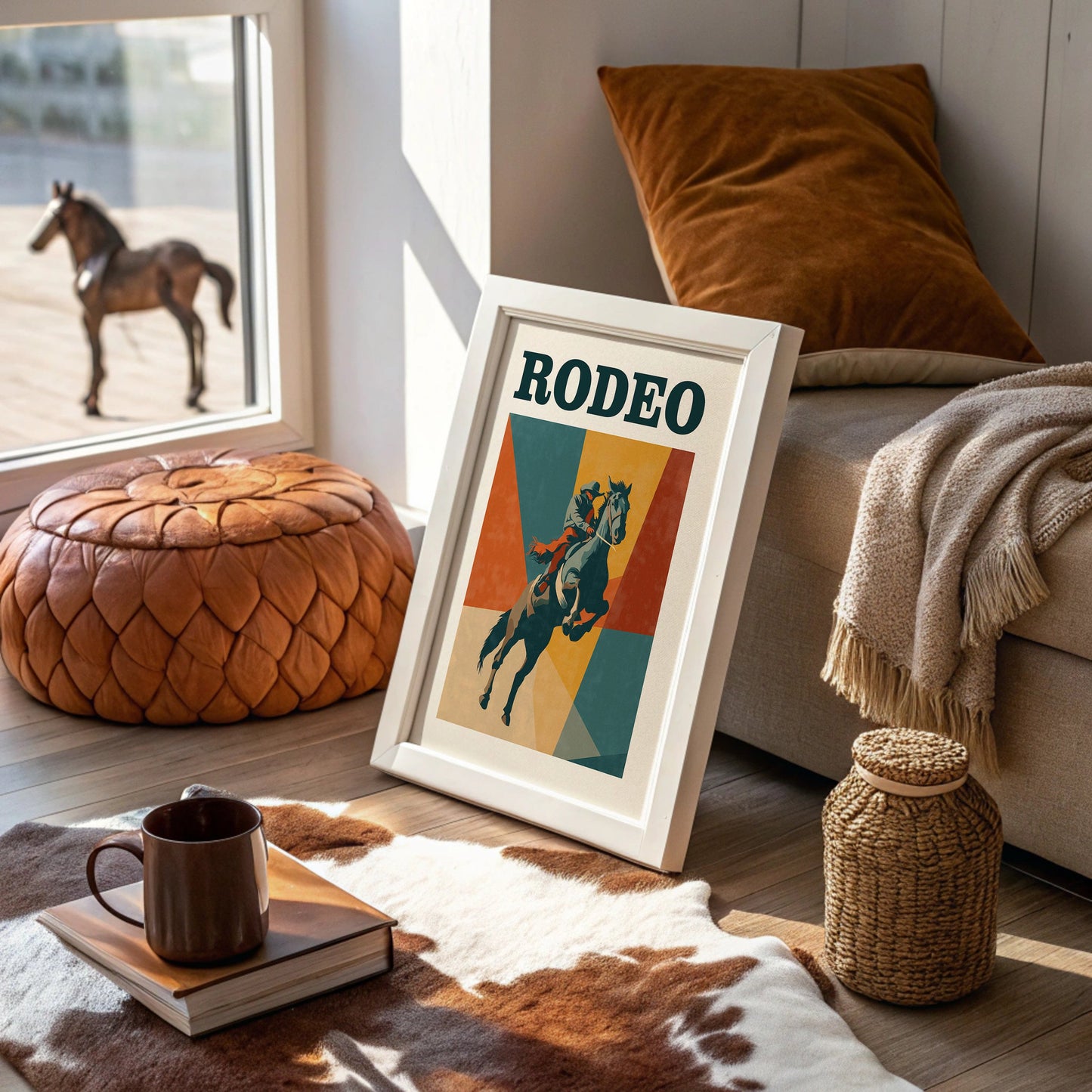 Bucking Bronco Through Color Fields