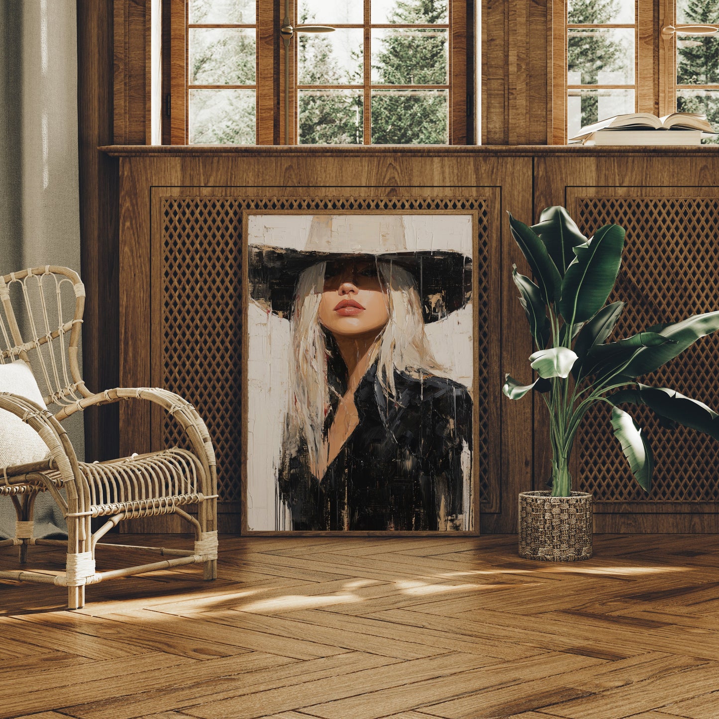 Mysterious Blonde In Wide Brim